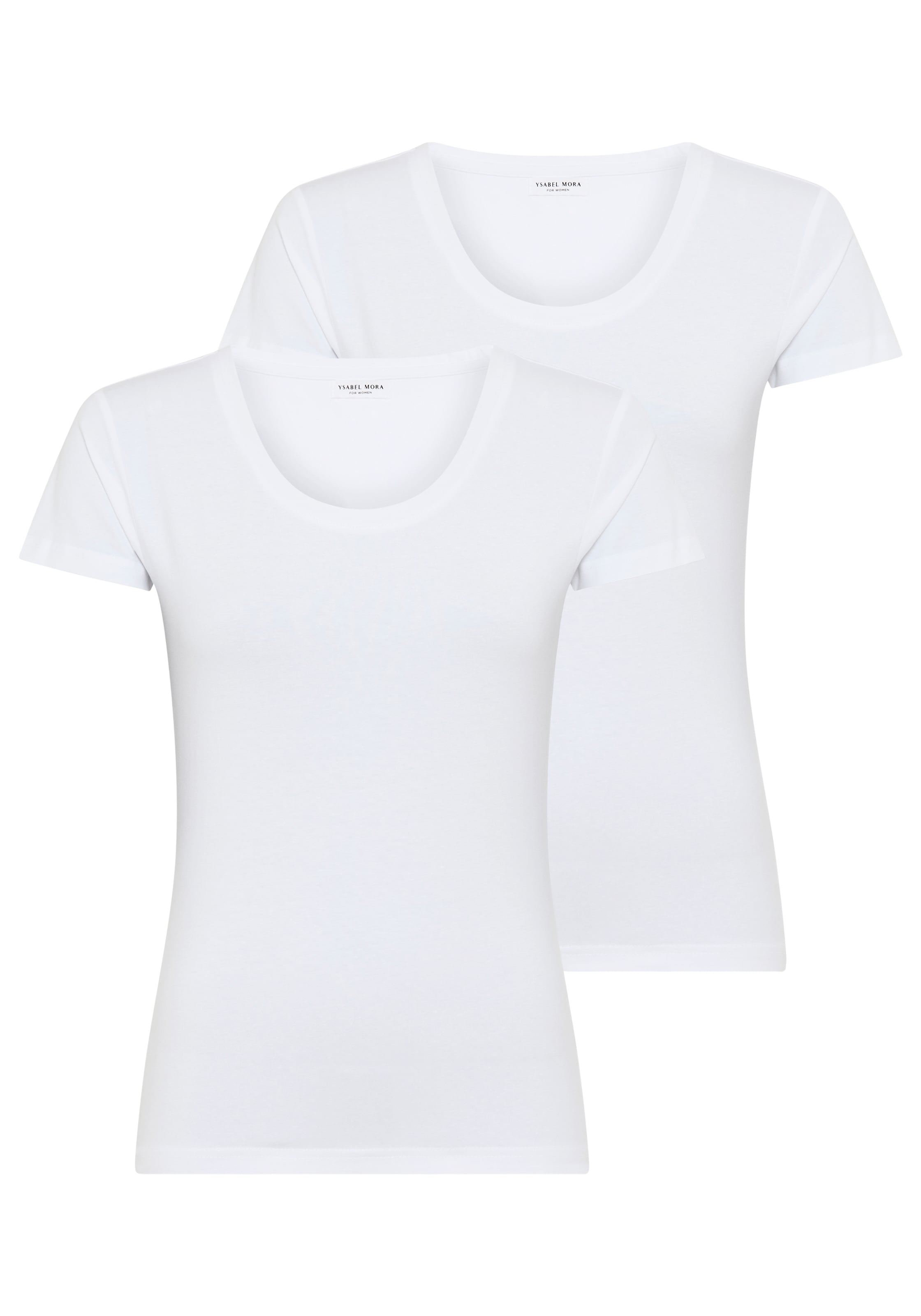 YSABEL MORA Kurzarmshirt mit Rundhals, elastisch, Baumwollmix, weich, Basic