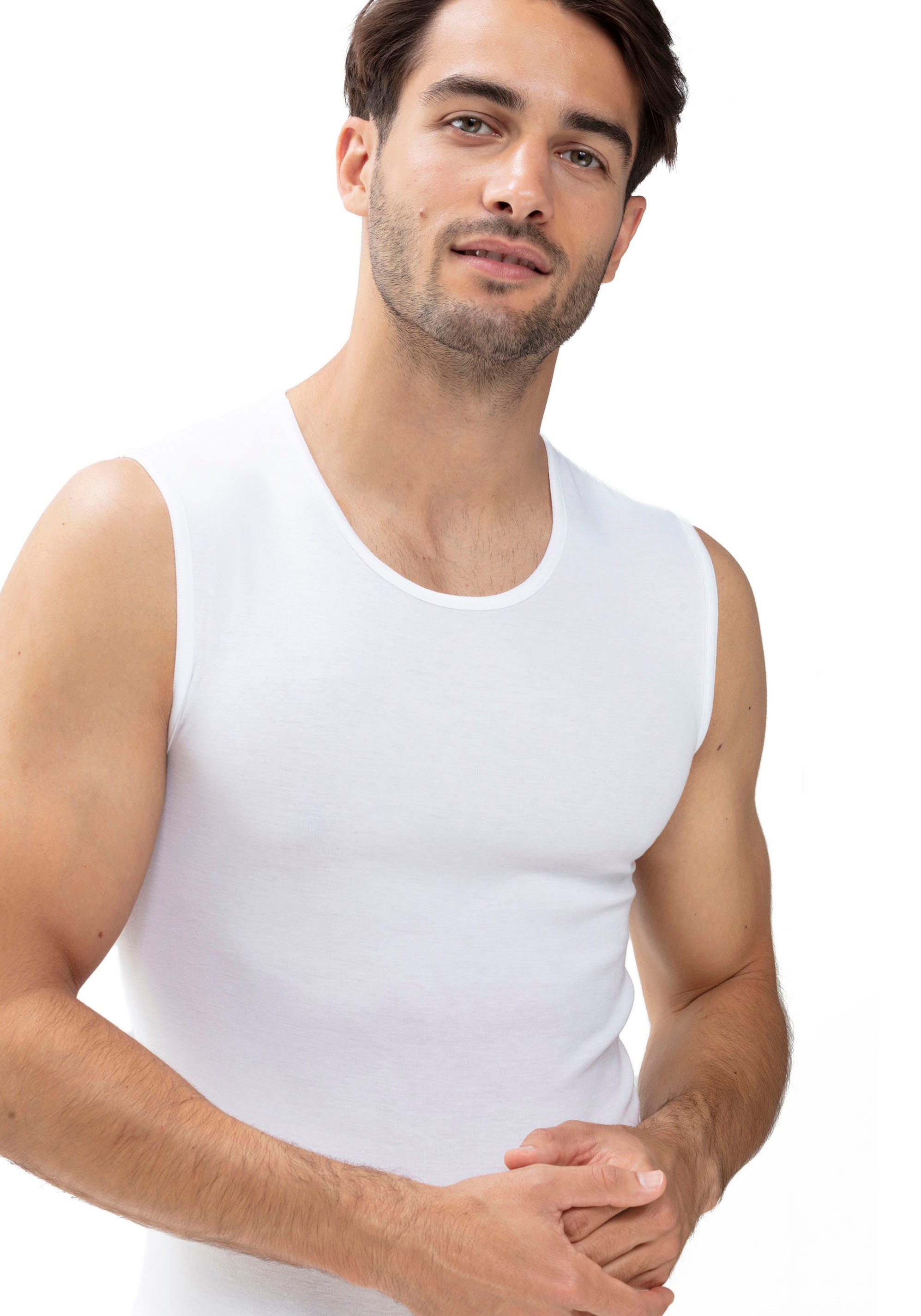 Mey Muscleshirt "CASUAL COTTON (K)", Elastische Hals und Armabschlüsse