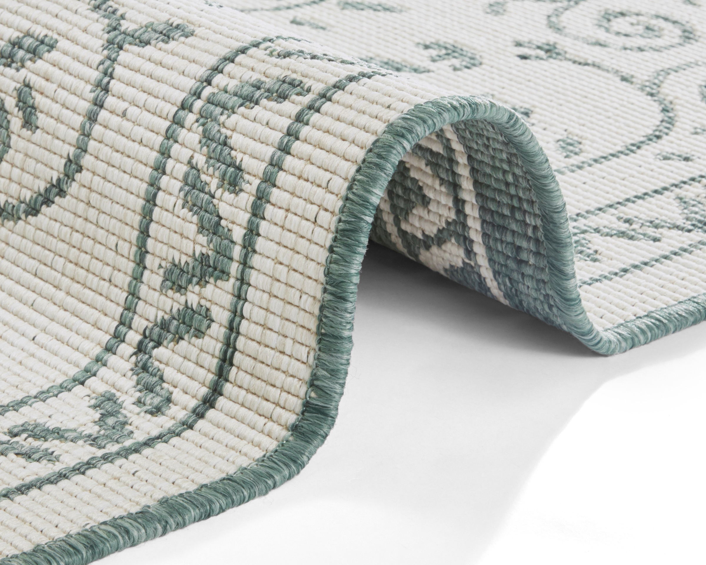 NORTHRUGS Teppich »LEYTE Wendeteppich«, rechteckig, 5 mm Höhe, In-& Outdoor, Teppich, Vintage, Wetterfest, Balkon, Garten, Wohnzimmer