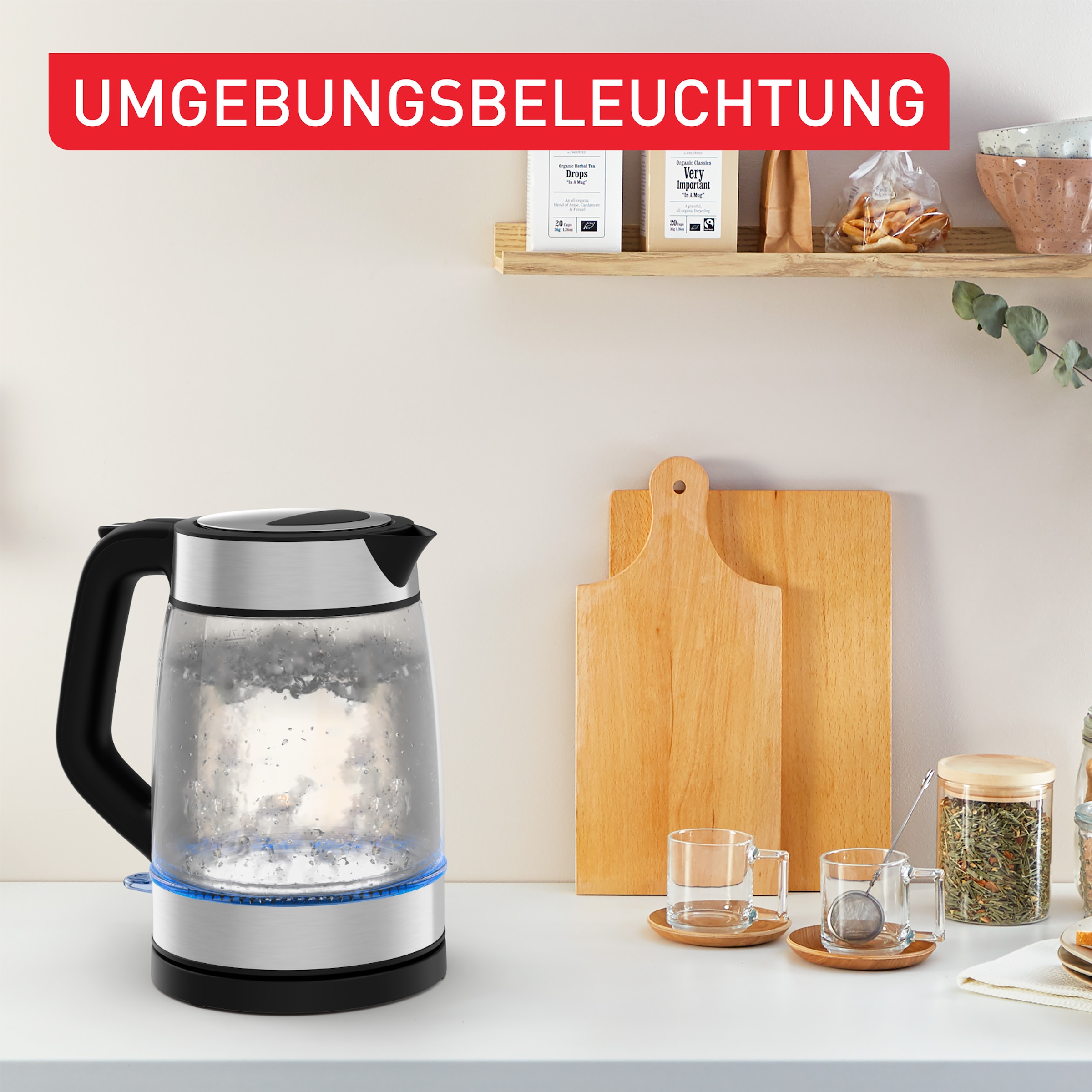 Tefal Wasserkocher »KI6058«, 1,7 l, 2200 W, Deckelöffnung auf Knopfdruck, großes Fassungsvermögen von 1,7 l