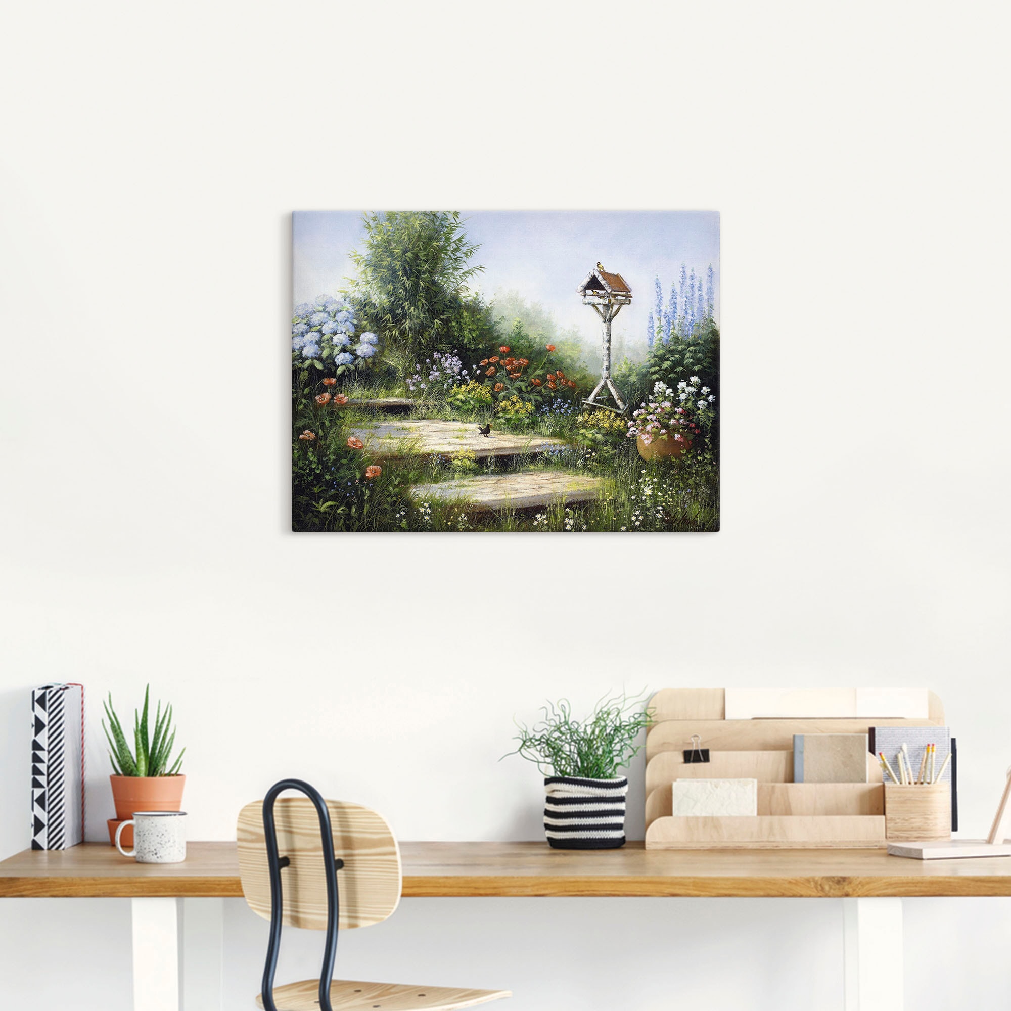 Artland Leinwandbild »Lieder der Vögel«, Garten, (1 St.), auf Keilrahmen gespannt