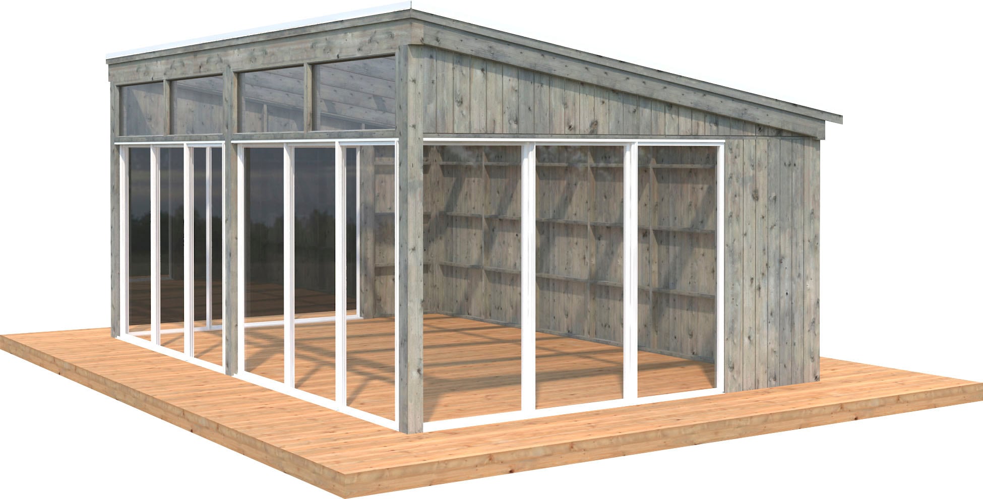 Palmako Holzpavillon "Nova", mit Doppelstegplatten, BxT: 617x397 cm, grau günstig online kaufen