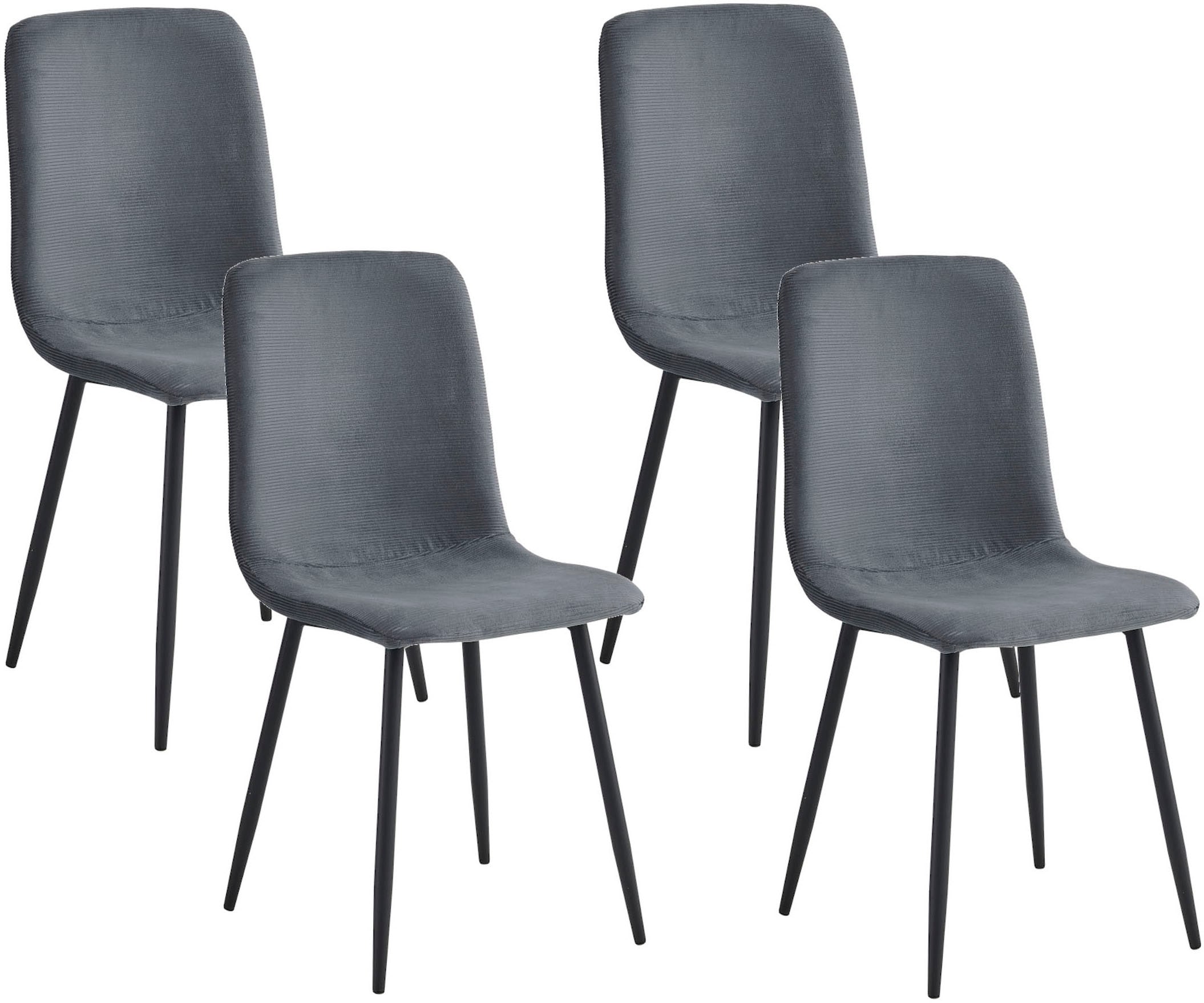 HELA 4-Fußstuhl "LEIPZIG", (Set), 4 St., Microfaser-Cord, 4-Fuß,Rundrohrges günstig online kaufen