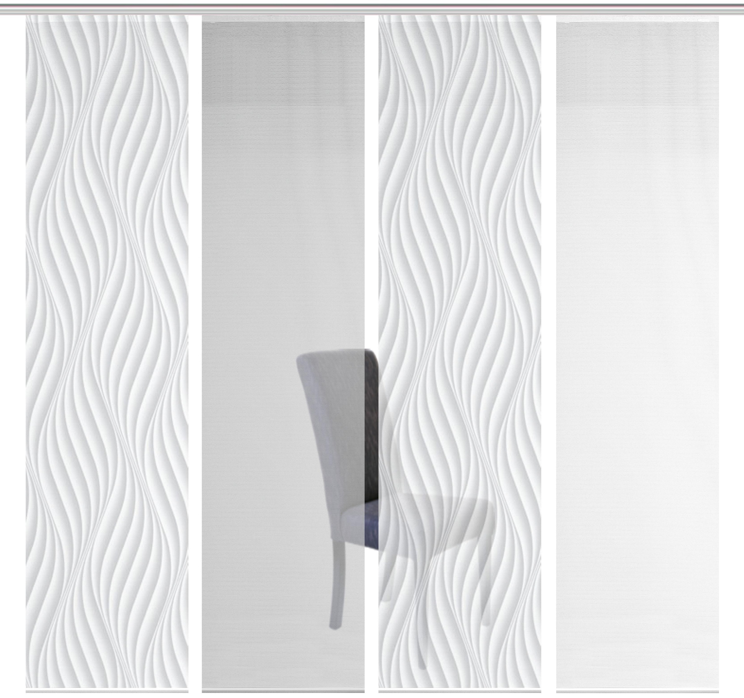 Vision S Schiebegardine "4ER SET WAVE" Paneelwagen 4 Stk. tlg. HxB: 260x60, günstig online kaufen