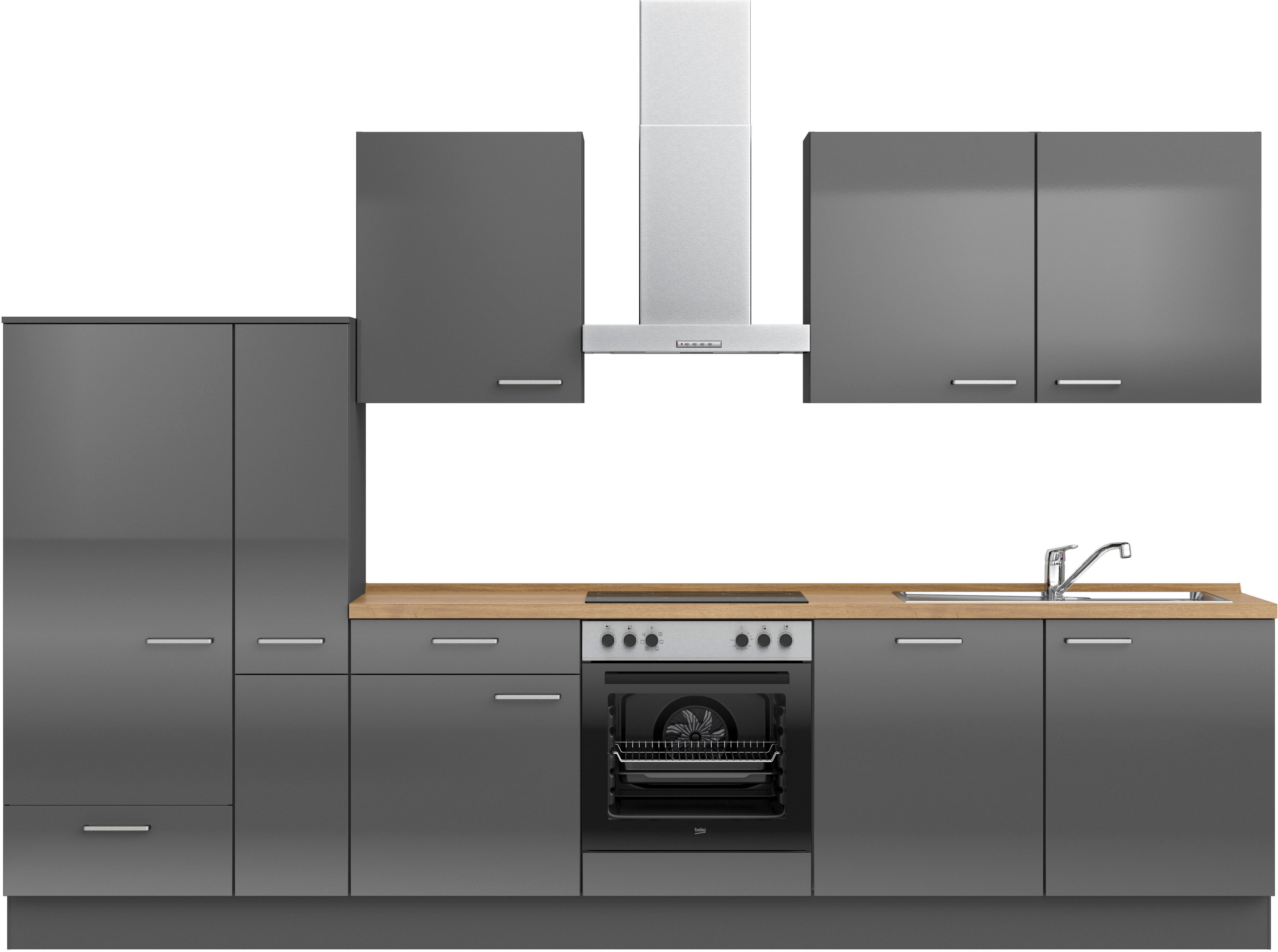 nobilia ""Flash I", NEU: individuell anpassbar mit gratis Profi-Beratung" vormontiert, Breite 330 cm, Ausrichtung wählbar, wahlw. mit E-Geräten