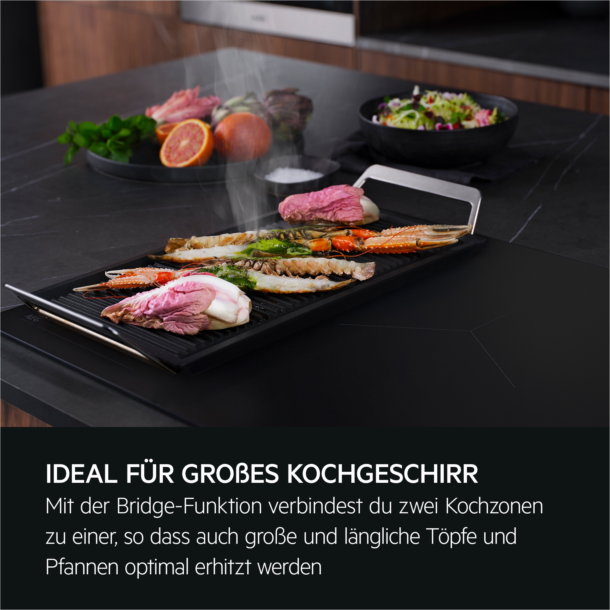 AEG Kochfeld mit Dunstabzug »TH84CB0BSZ« SaphirMatt® - 10× kratzresistenter & Anti Fingerprint, Made in Germany