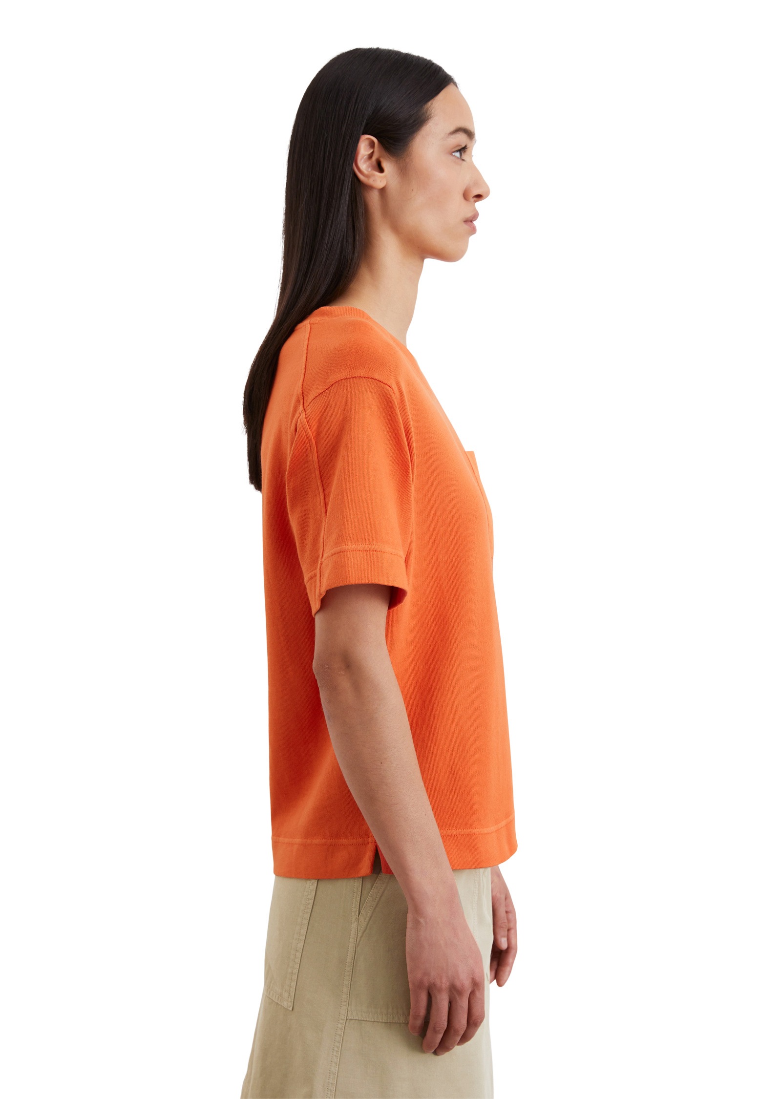 Marc O'Polo T-Shirt »mit aufgesetzter Satin-Tasche«