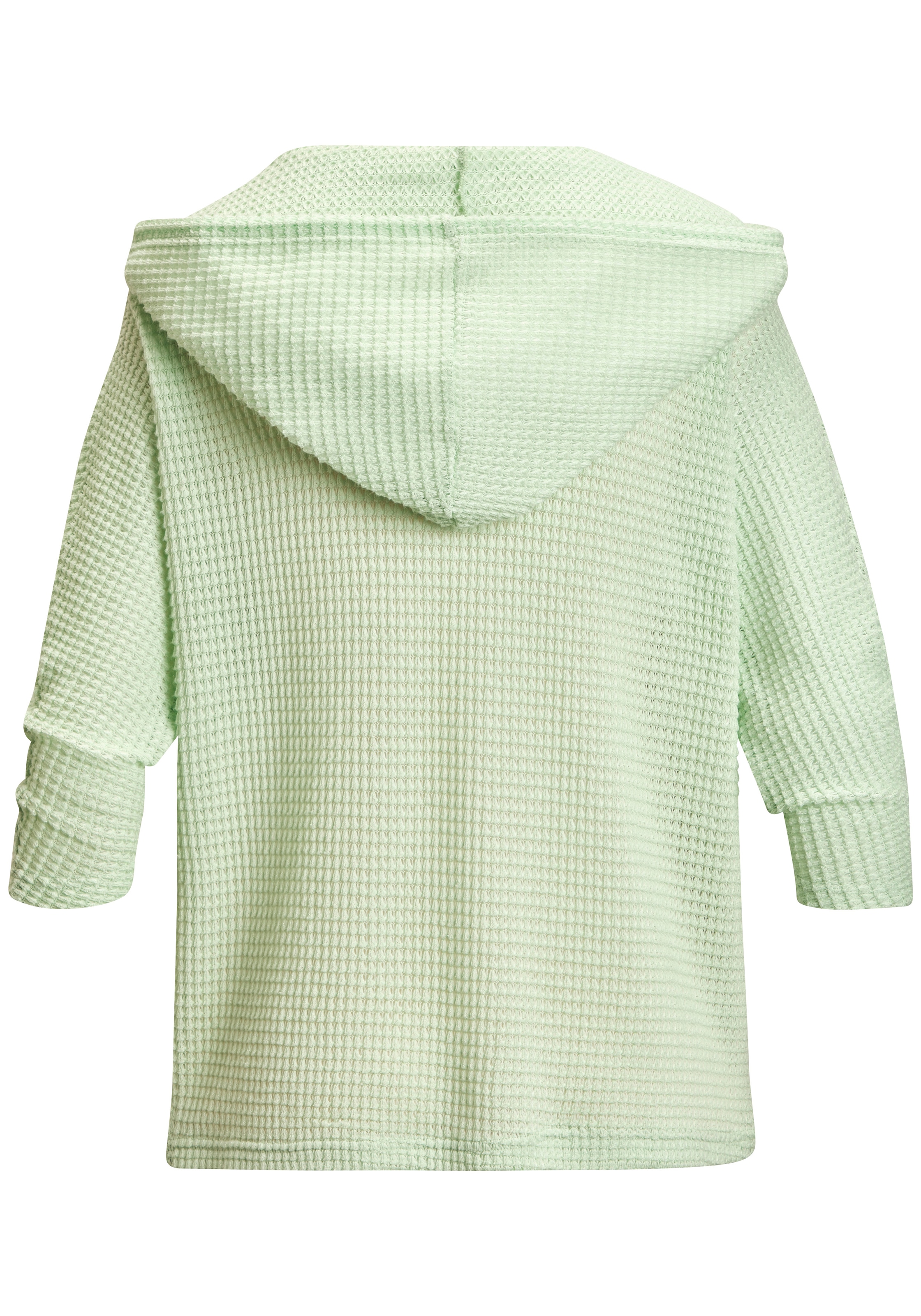 LASCANA 3/4-Arm-Shirt »aus bügelfreiem Waffelstrick« mit Kapuze und Knopfleiste