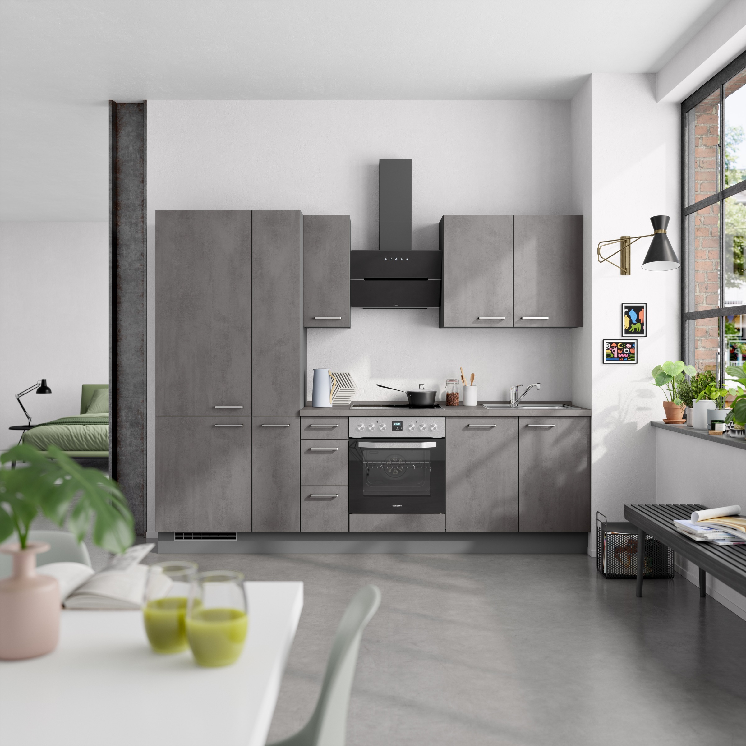 nobilia® Küchenzeile »"Riva II"«, vormontiert, Ausrichtung wählbar, Breite 270 cm, wahlw. mit E-Geräten