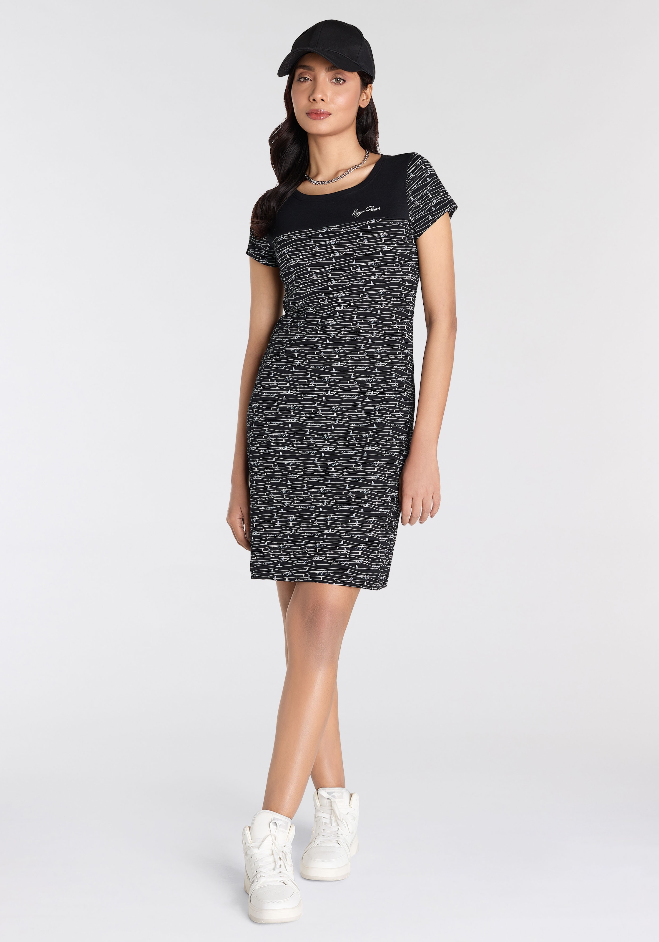 KangaROOS Jerseykleid, mit trendigem Allover-Druck