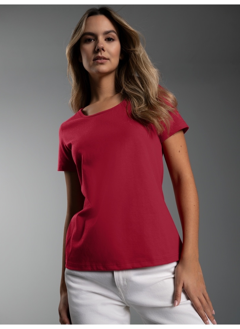 Trigema T-Shirt "TRIGEMA Damen T Shirt aus Biobaumwolle" 1 günstig online kaufen