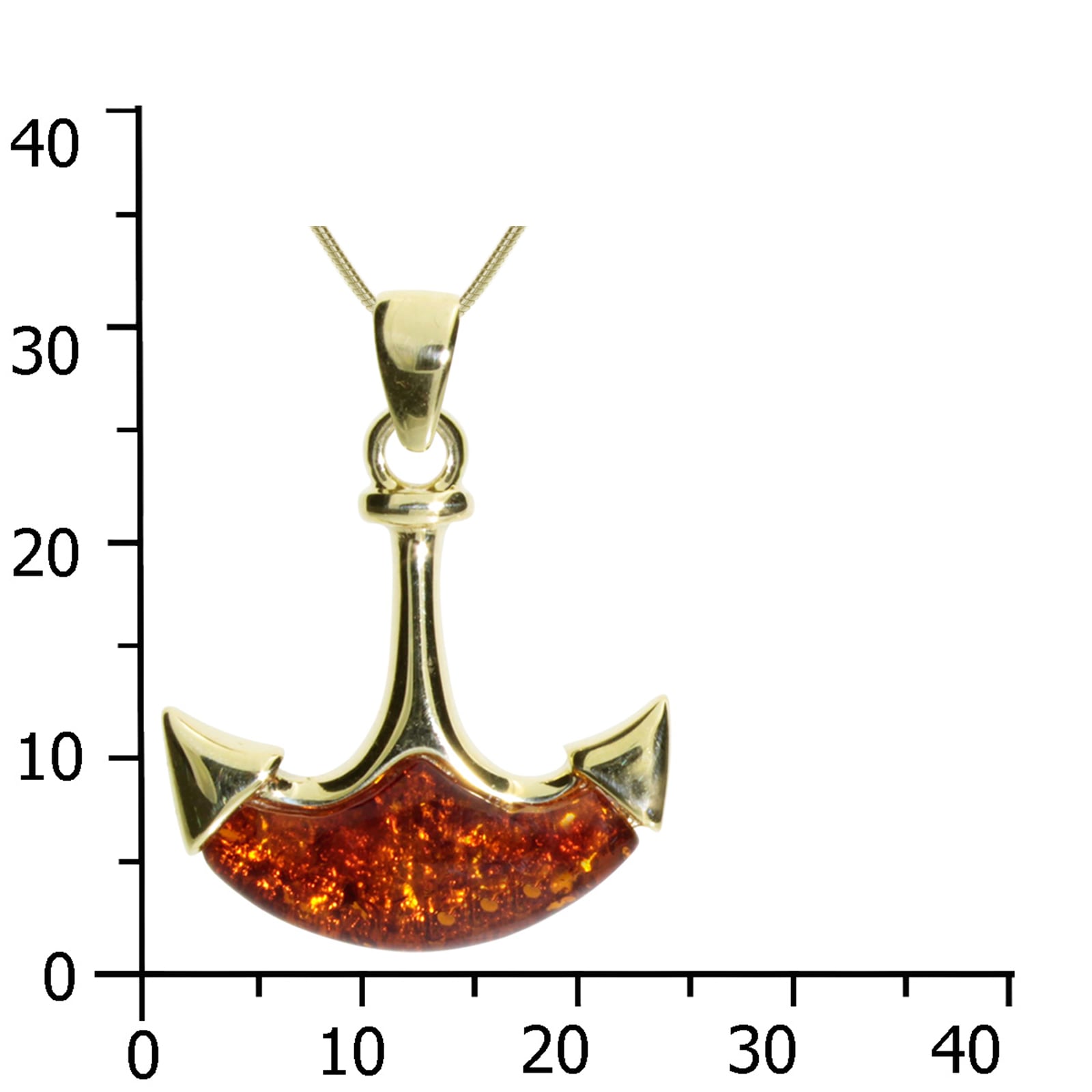 OSTSEE-SCHMUCK Kette mit Anhänger »- Anker - Silber 925/000, vergoldet - Bernstein«