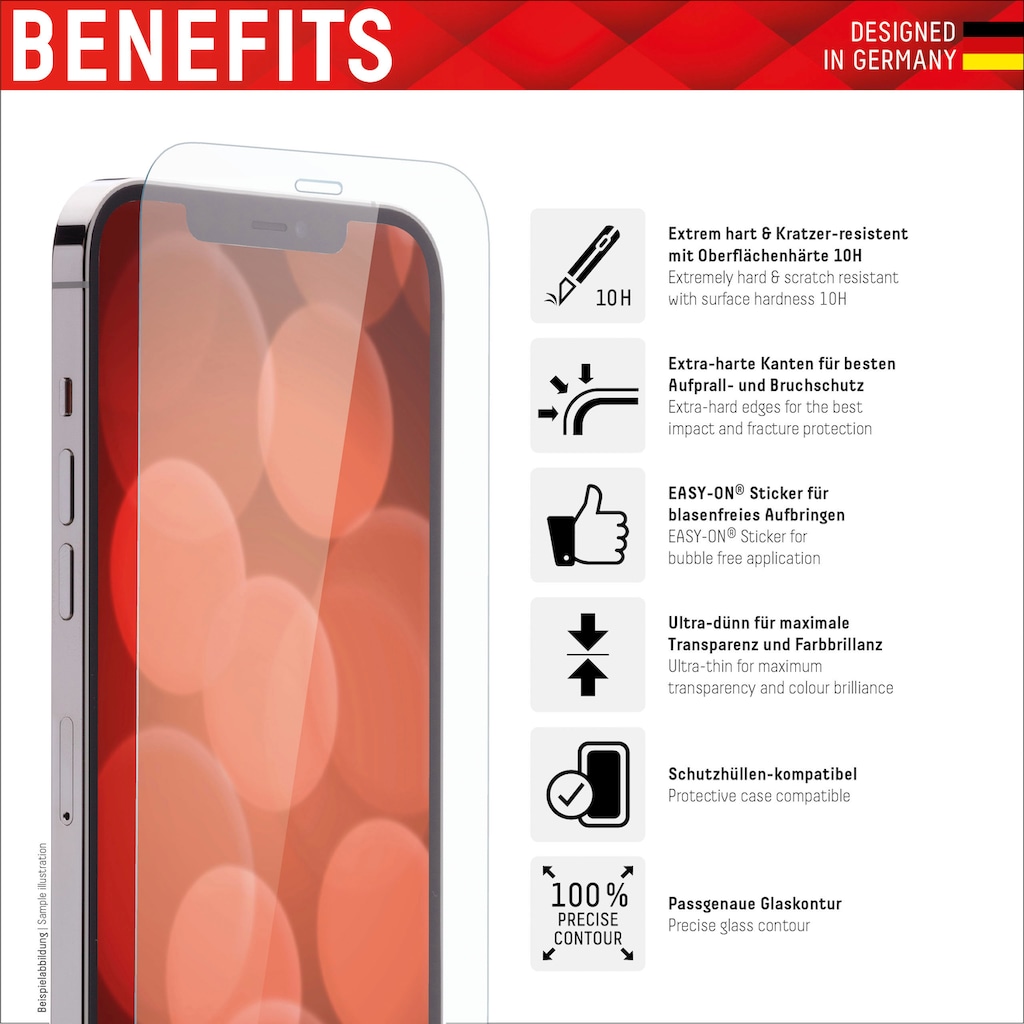 Displex Displayschutzfolie »DISPLEX Real Glass + Case für iPhone 13 Pro«