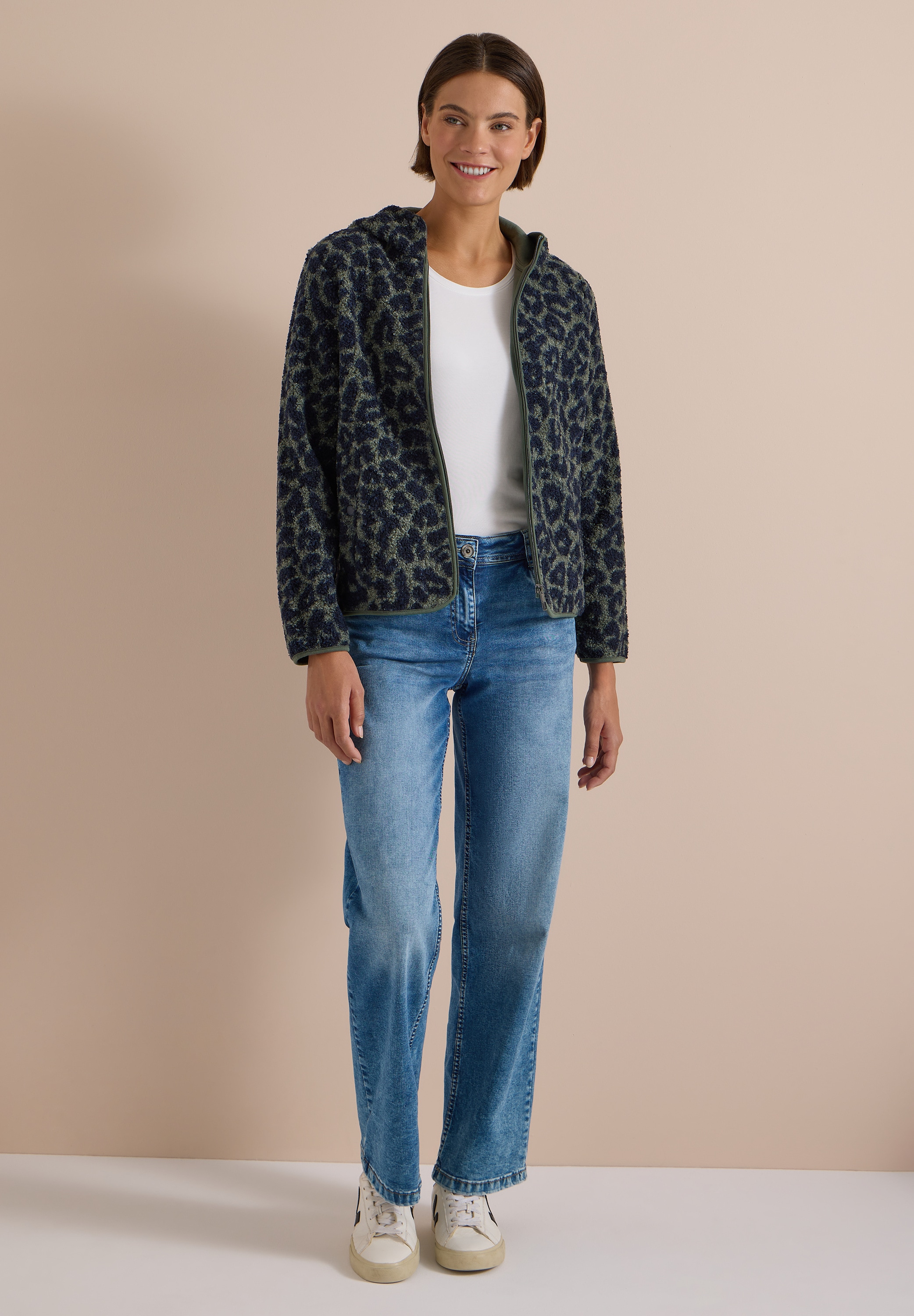 Cecil Fellimitatjacke mit Kapuze im Leo Design