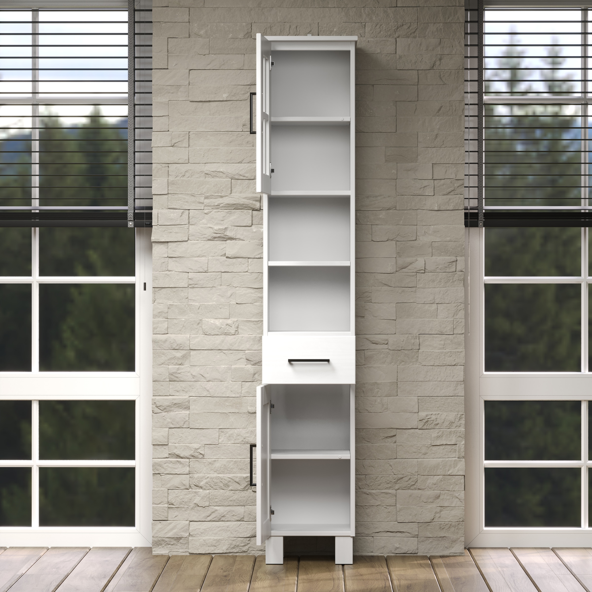 welltime Hochschrank »Ulea«, (1 St.), Badschrank aus Massivholz mit Schubkasten - Maße (B/T/H) 33/30/180 cm