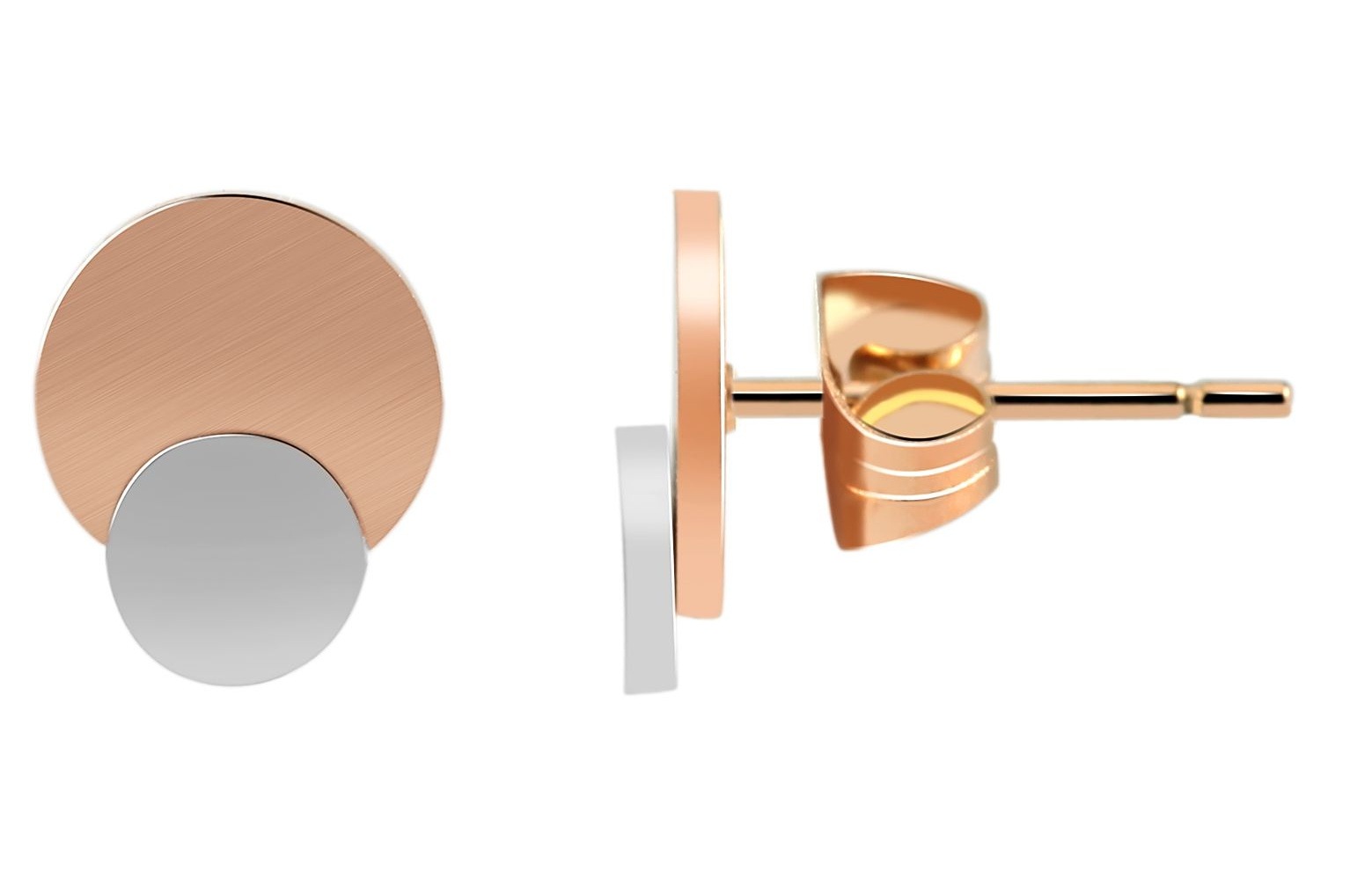 Adelia's Edelstahl Ohrringe Silber/Roségold 2