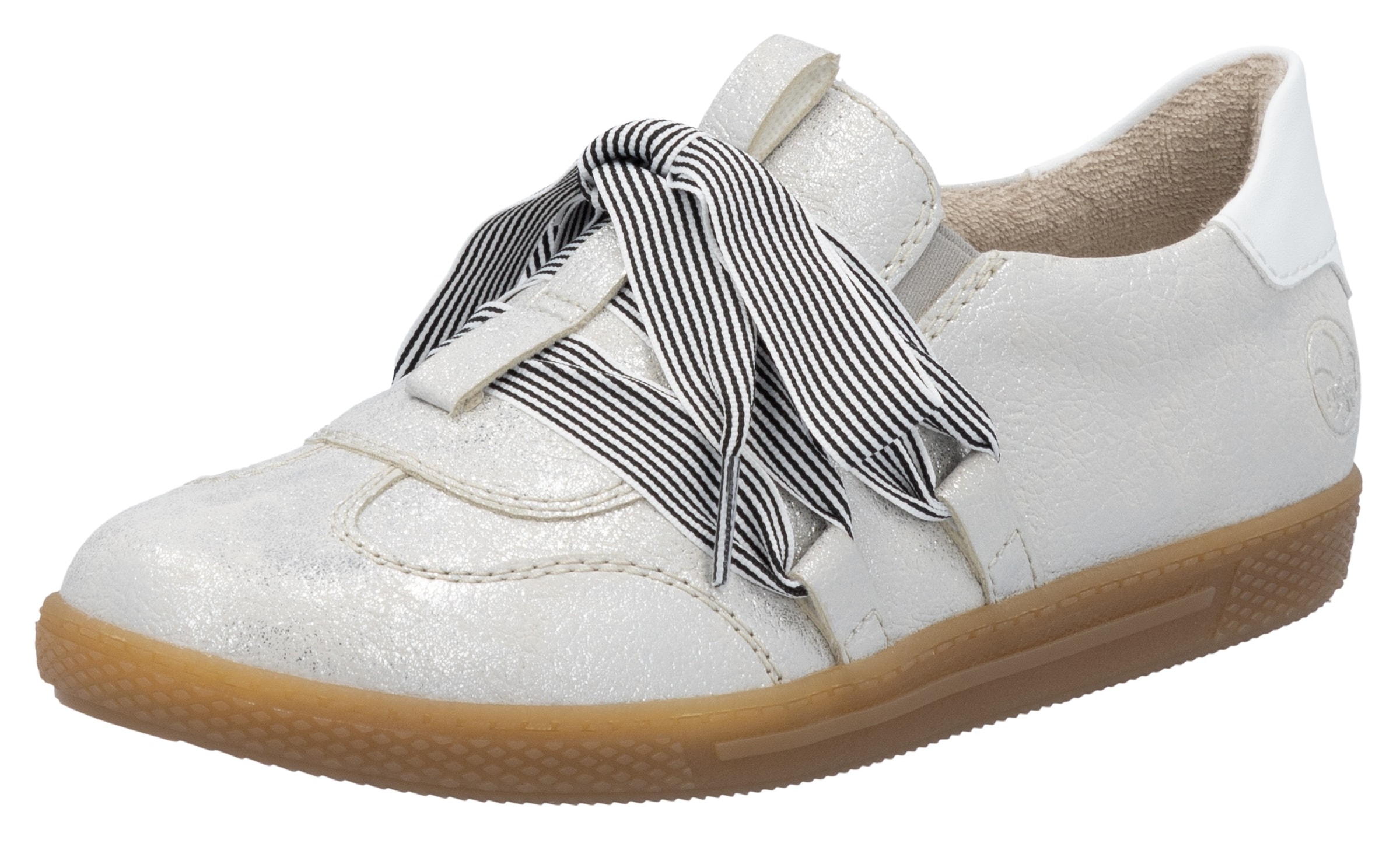 Rieker Slip-On Sneaker, Slipper, Halbschuh, Freizeitsneaker mit modischem Schnürelement