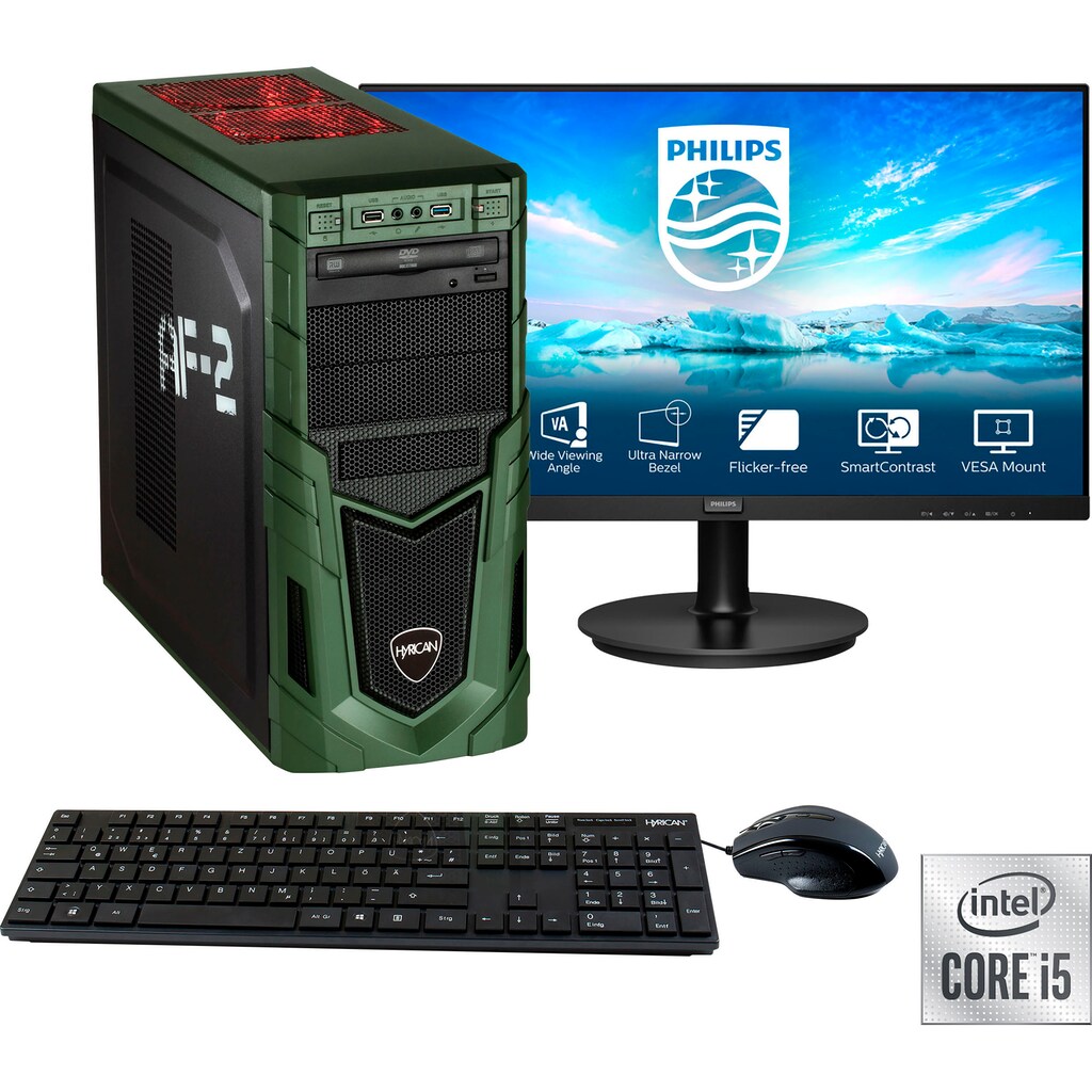 Hyrican Gaming-PC-Komplettsystem »Military SET02088«, inklusive 27" Monitor Philips 271V8LA/00