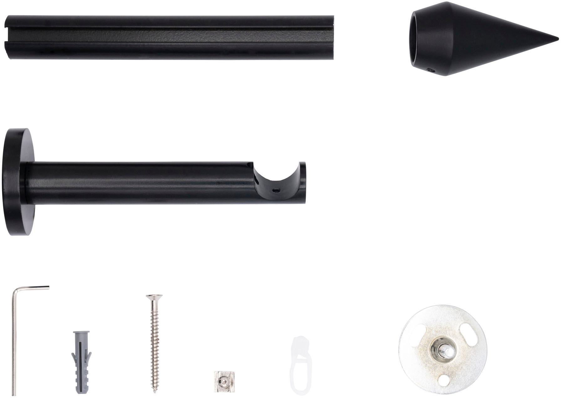 mydeco Gardinenstange »20mm Point Wandträger 12 cm«, 1 läufig-läufig, Fixmaß