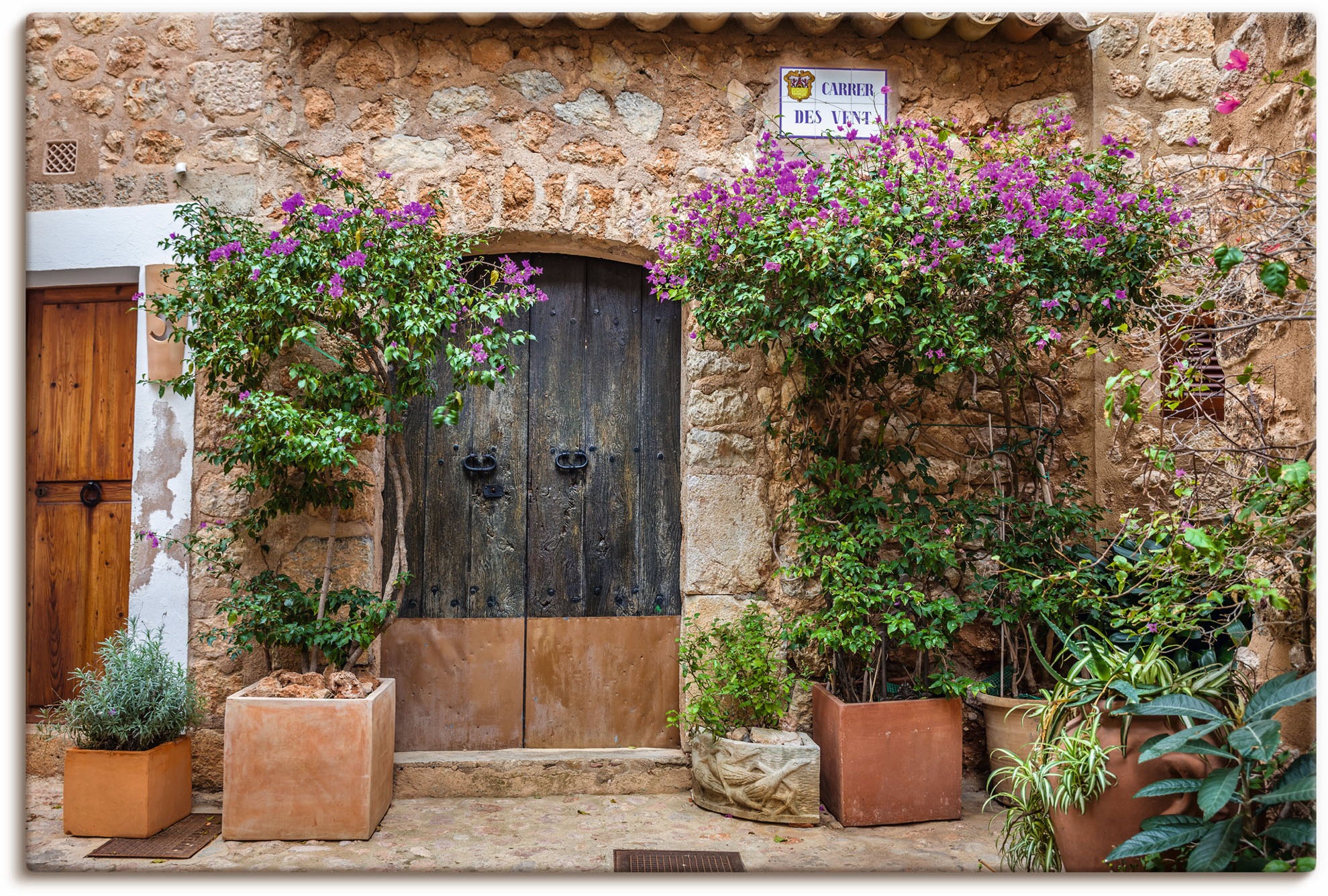 Artland Leinwandbild "Altstadtgasse im Dorf Fornalutx Mallorca", Fenster & Türen, (1 St.), auf Keilrahmen gespannt