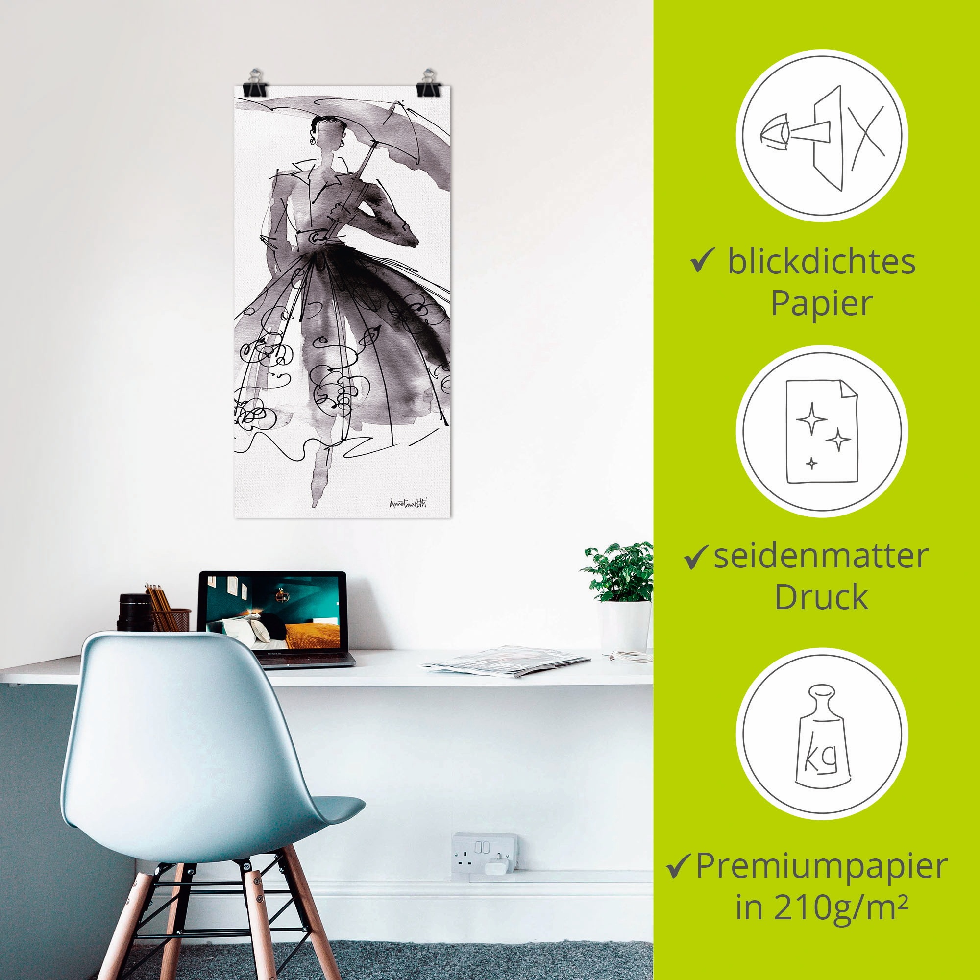 Artland Wandbild »Mode Skizzenbuch VI«, Mode, (1 St.), als Leinwandbild, Poster, Wandaufkleber in verschied. Größen