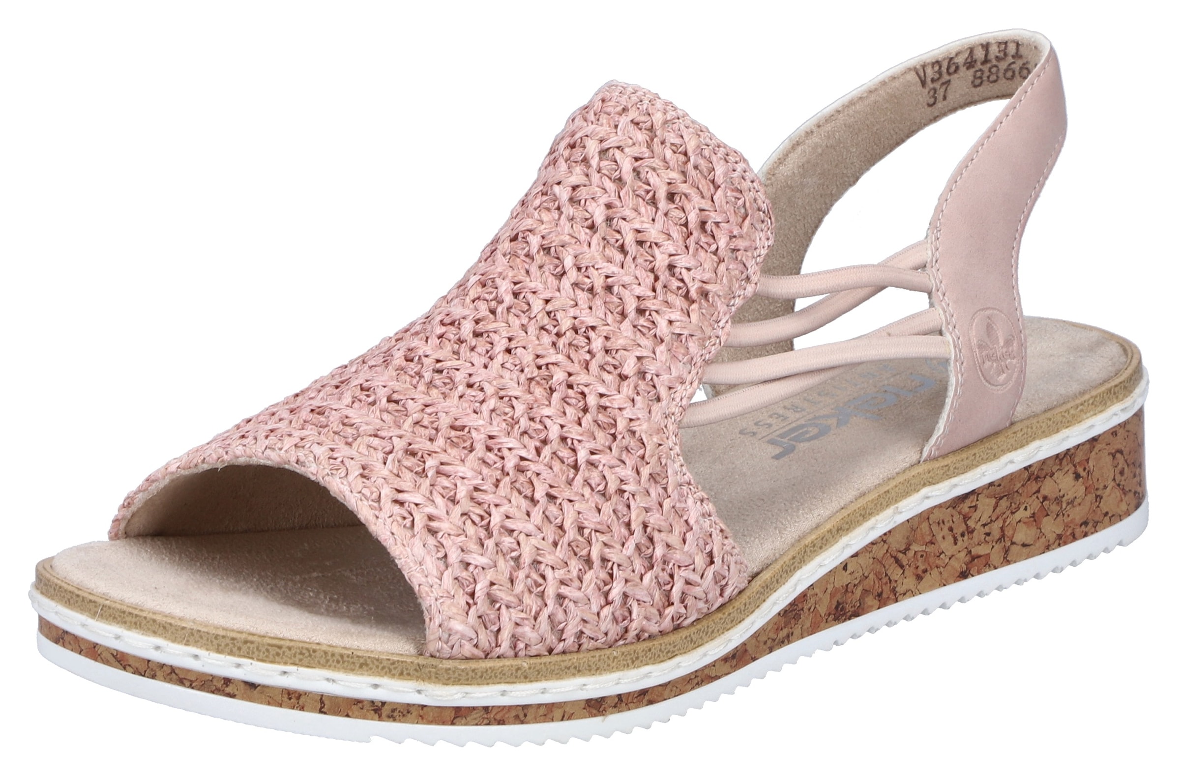 Rieker Sandale, Sommerschuh, Sandalette, Keilabsatz, mit seitlichen Gummizü günstig online kaufen