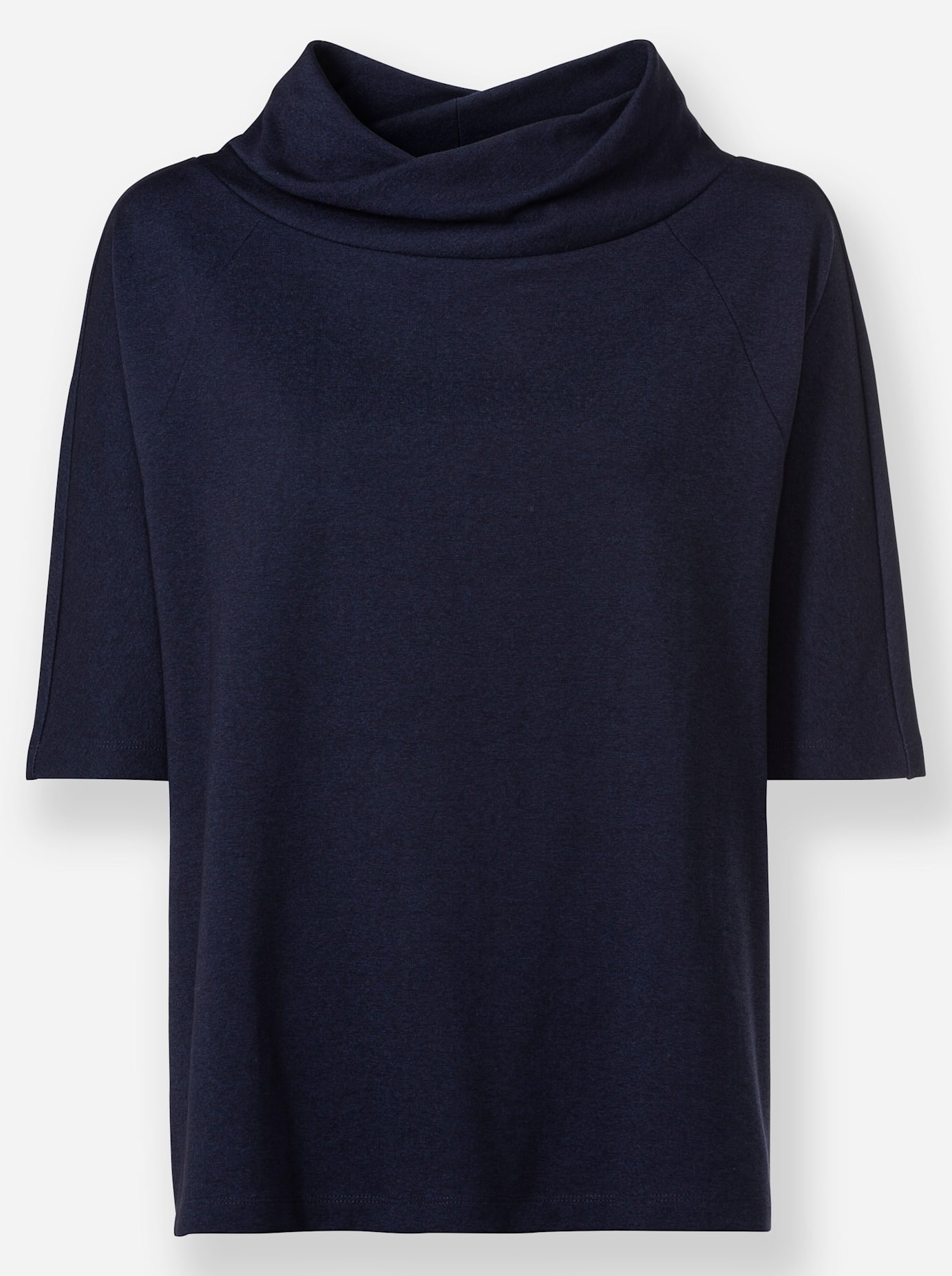 Oversize-Shirt HEINE "Oversized Shirt", Damen, Gr. 42, blau (marine), 70% Viskose, 25% Polyamid, 5% Elasthan, unifarben, Shirts 2