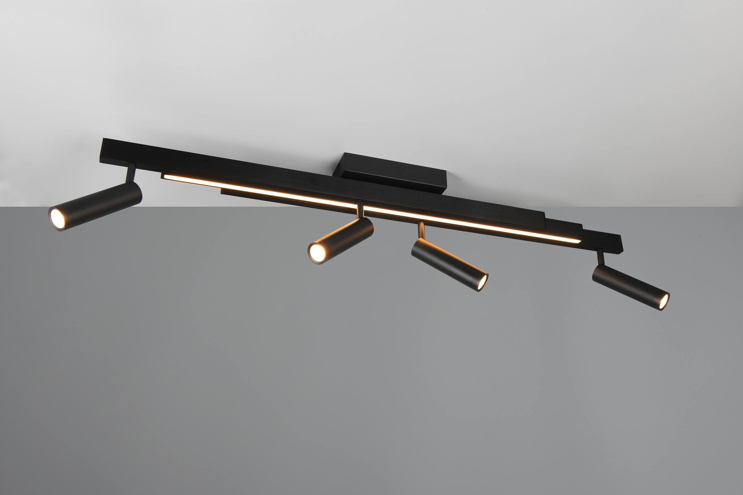TRIO Leuchten LED Deckenleuchte »ZENO ausziehbare LED Deckenlampe mit 4 verstellbaren Spots dimmbar CCT«, 4 flammig, Leuchtmittel LED-Board | LED fest integriert, getrennt schaltbare Spots, Lichtfarbe einstellbar inkl Fernbedienung
