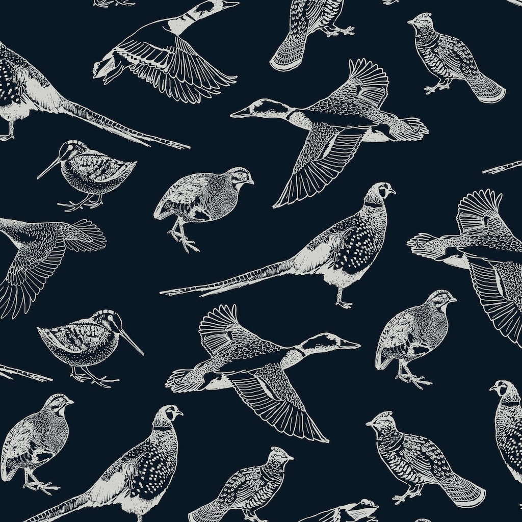 Joules Vliestapete »Hunting Birds French Navy«, animal print