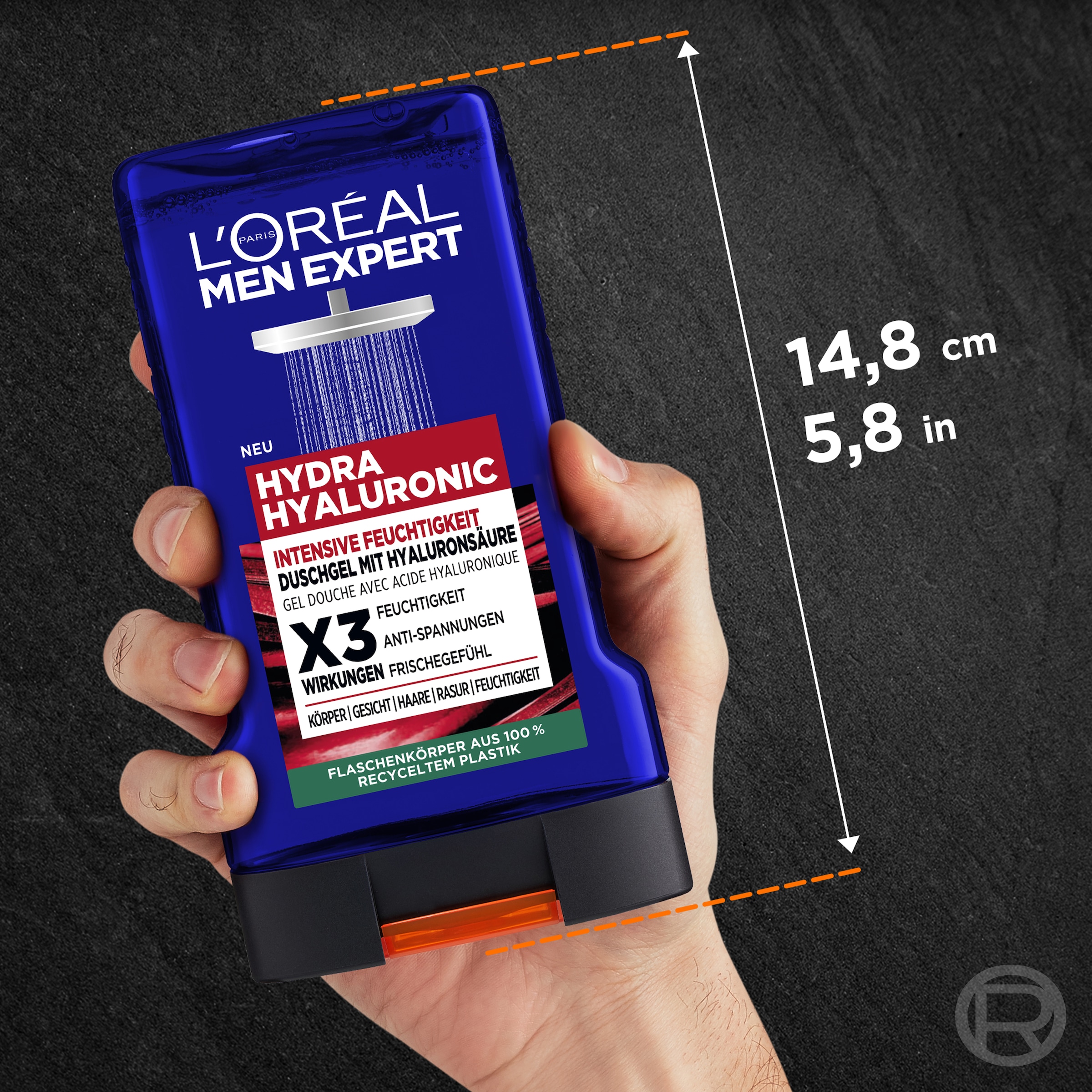 L'ORÉAL PARIS MEN EXPERT Duschgel »L'Oréal Men Expert Hydra Hyaluronic Duschgel«, (Packung, 6 tlg.)