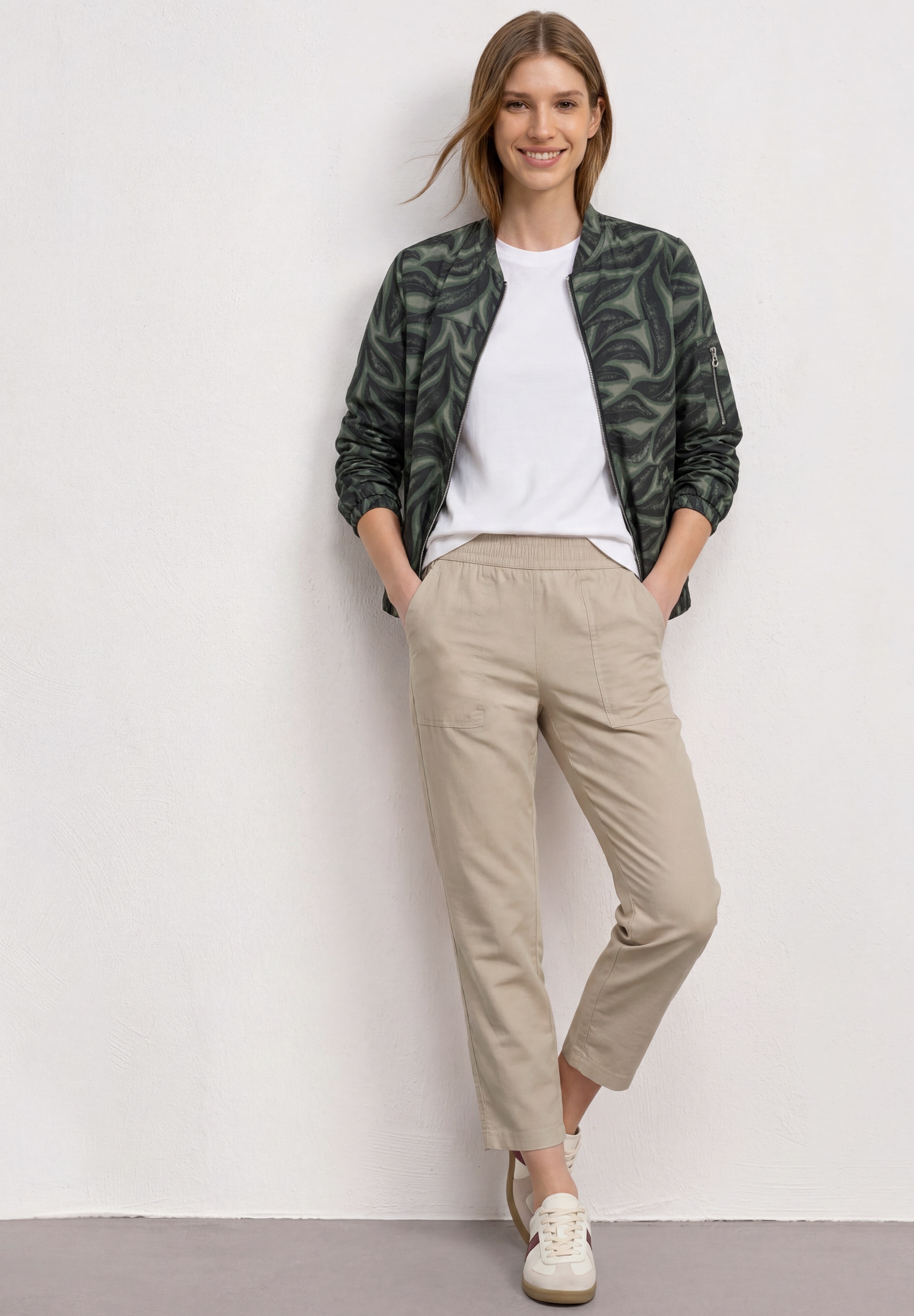 STREET ONE Chinohose  Slim Leg Chino mit Elastikbund