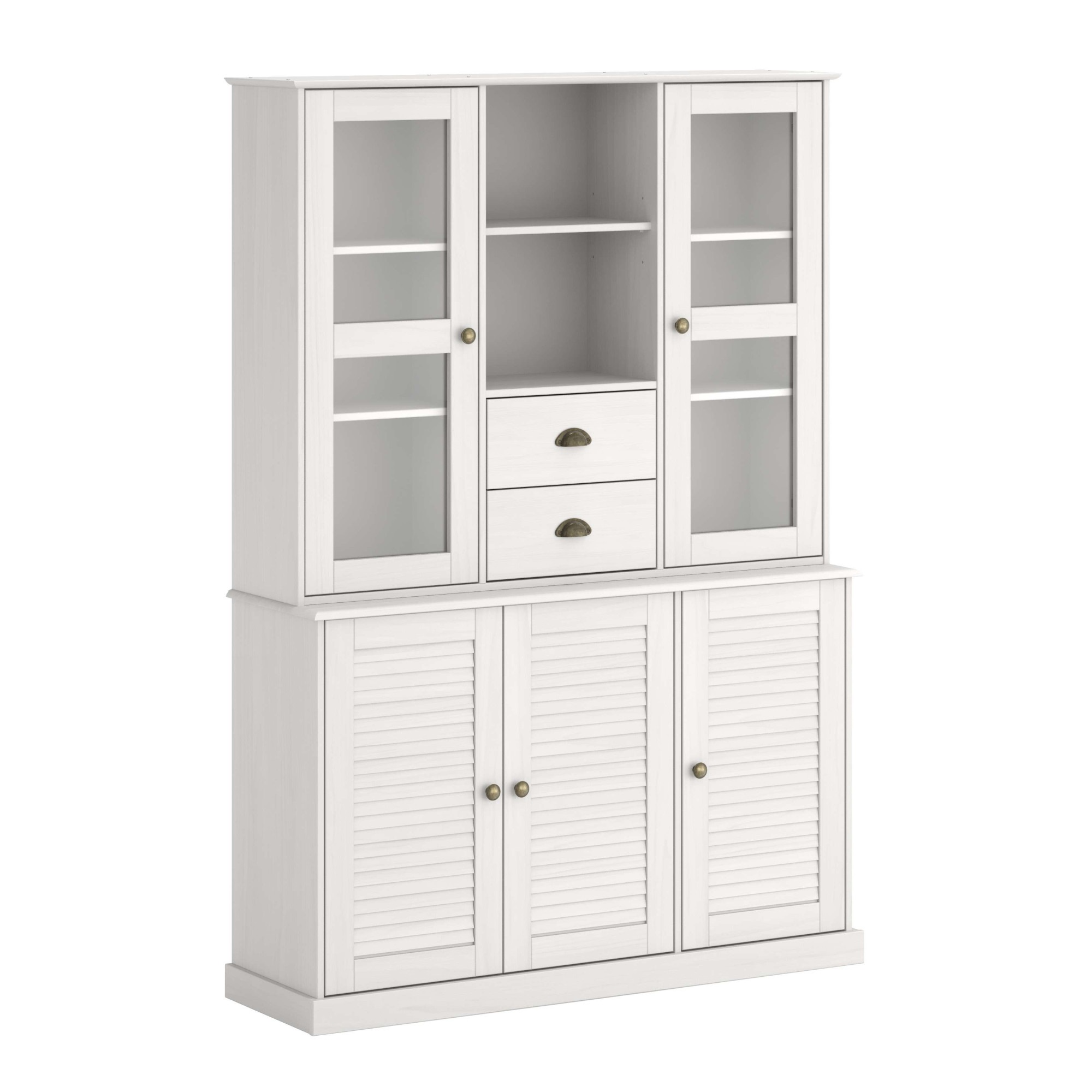 OTTO home Buffet "Turia" mit Glas- u. Lamellentüren, aus massivem Kiefernholz FSC, Höhe 180 cm