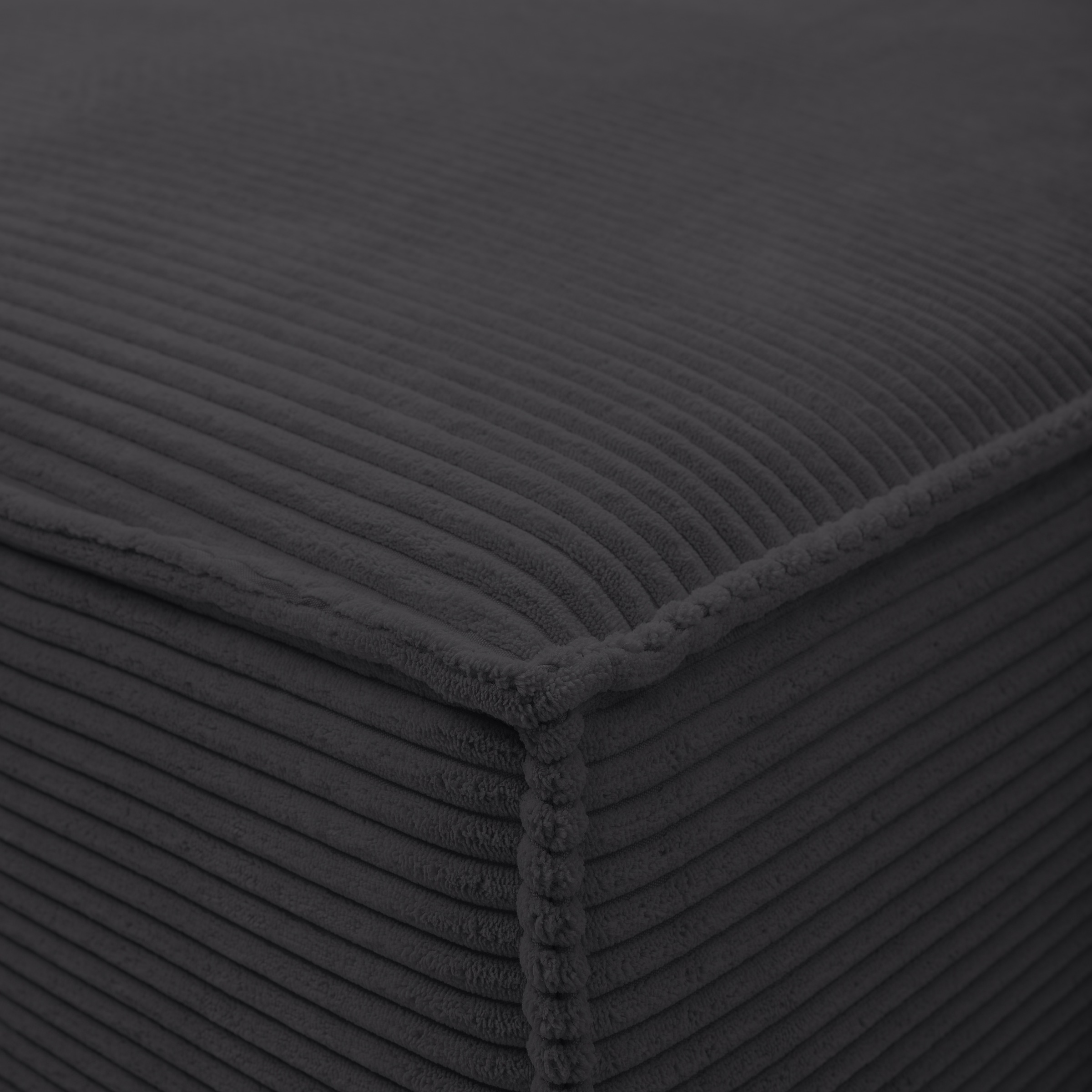 WERK2 Ecksofa »Atlanta, moderne Designsprache, Stellmaße 280x147cm, L-Form, Kedernaht«, hoher Komfort, Schlaffunktion & Bettkasten, Cord, Anthrazit