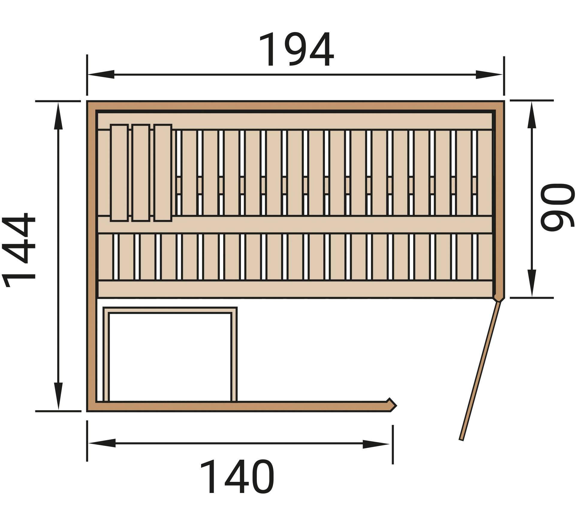 weka Sauna »Element-Ecksauna VARBERG 1«, vorgefertigte Elemente, isolierte Holztür