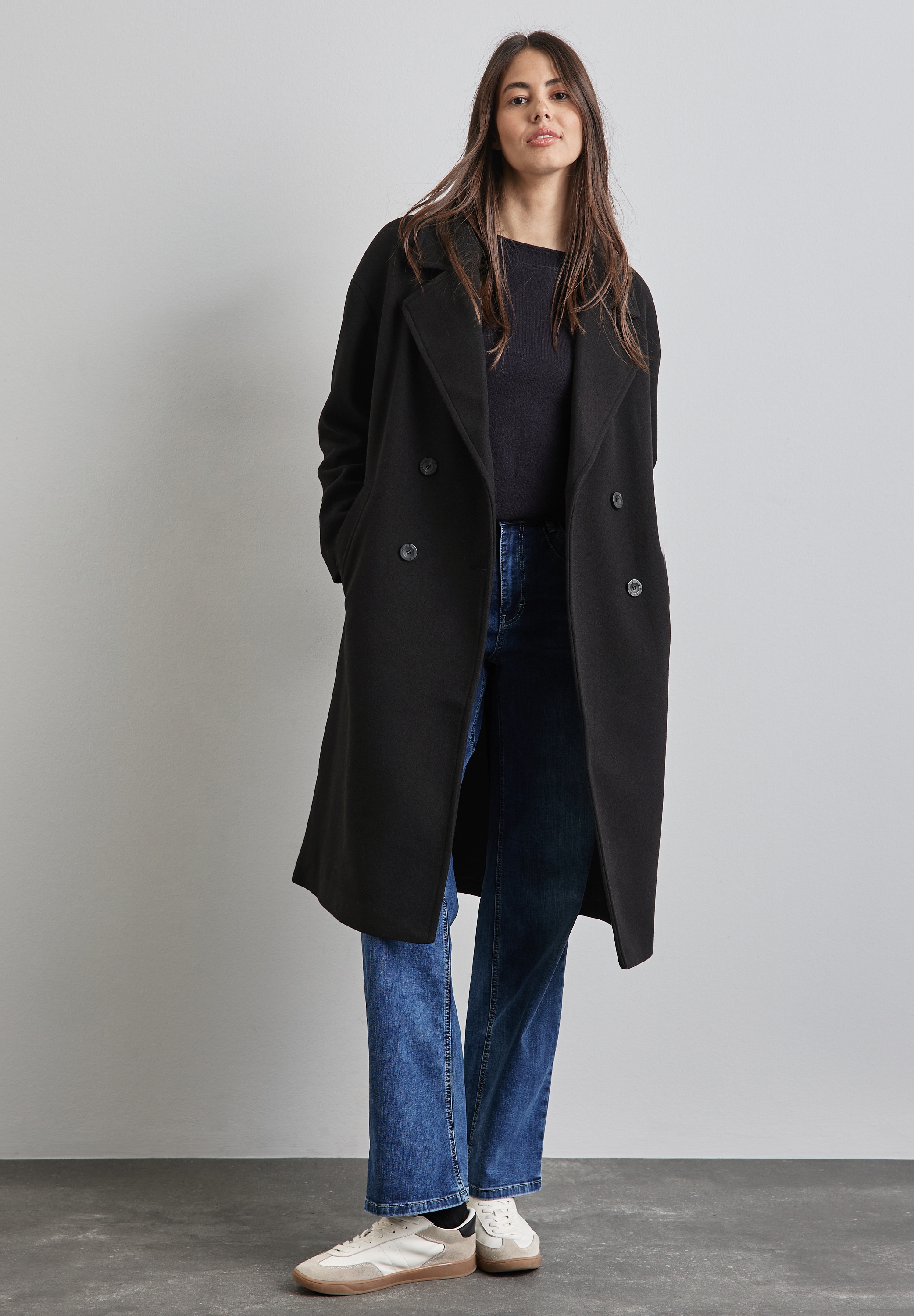 STREET ONE Trenchcoat, in Woll-Optik