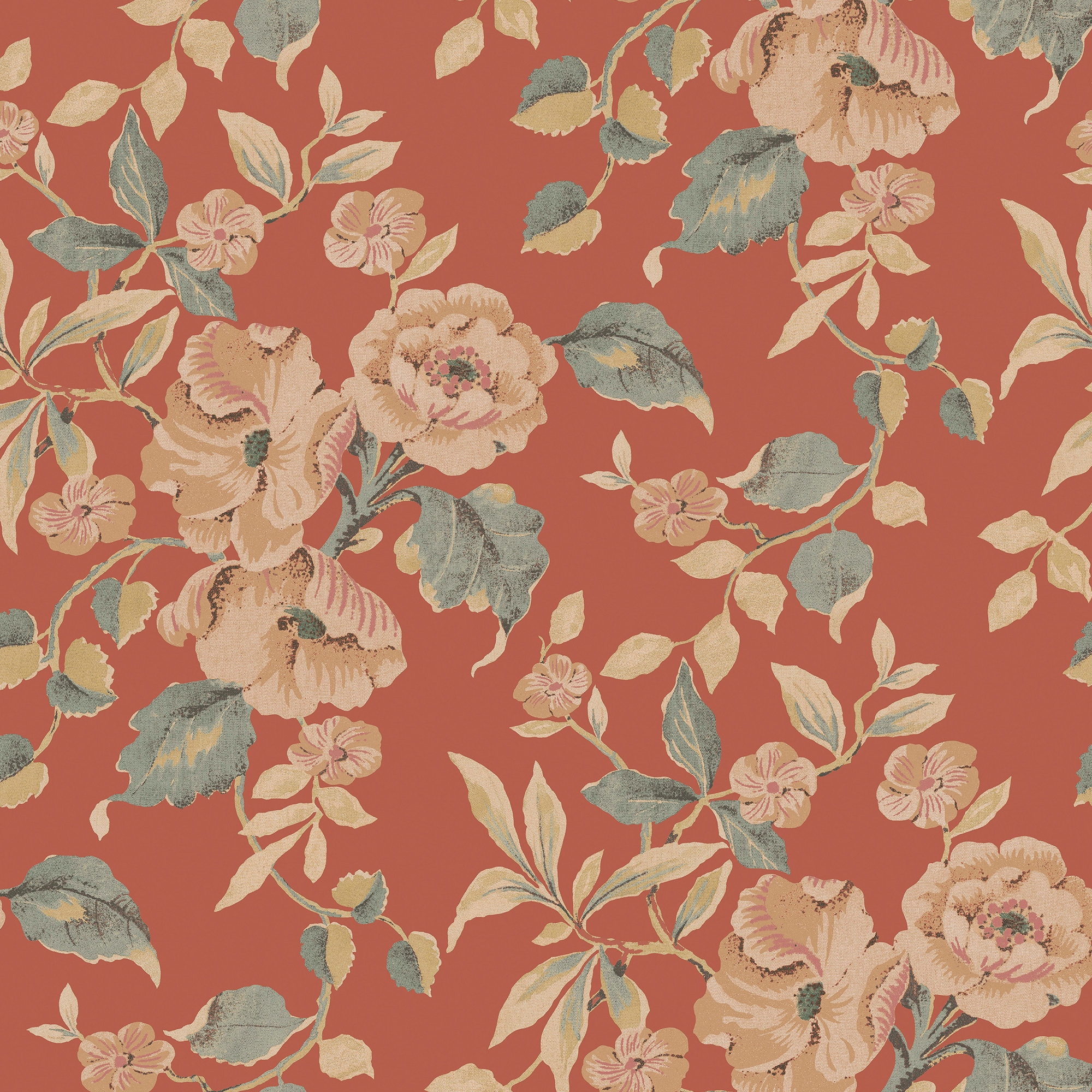 LAURA ASHLEY Vliestapete »Alyworth Trail Terracota«, geblümt, 10mx52cm (ca. 5m2)