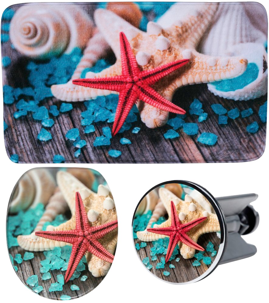 Sanilo Badaccessoire-Set "Bath Salts" bestehend aus WC-Sitz, Badteppich und günstig online kaufen