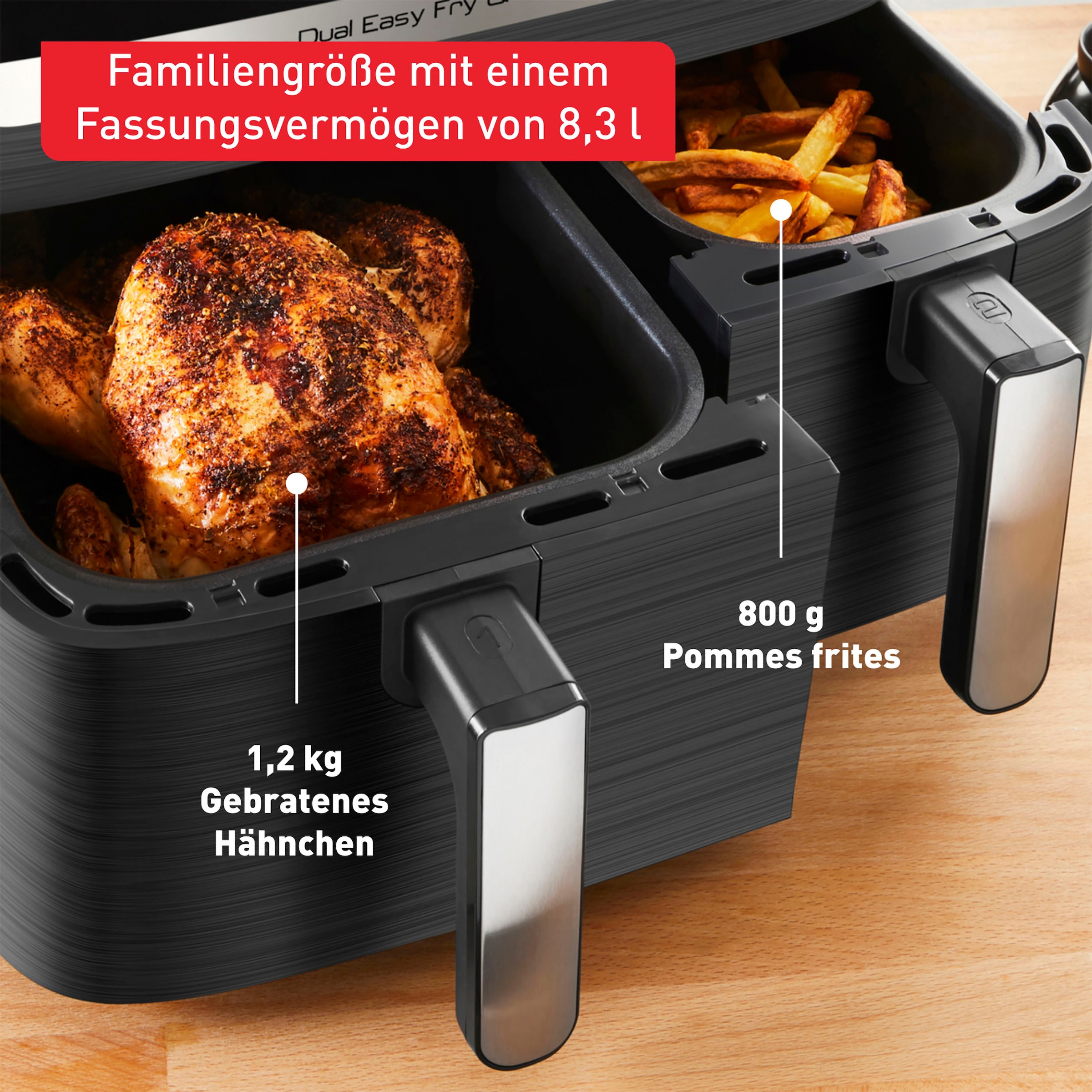 Tefal Heißluftfritteuse »EY905B 2700 Doppelkammer, | Kapazität, & 2 Laden«, Fry Dual BAUR W Grill 8,3 Easy L