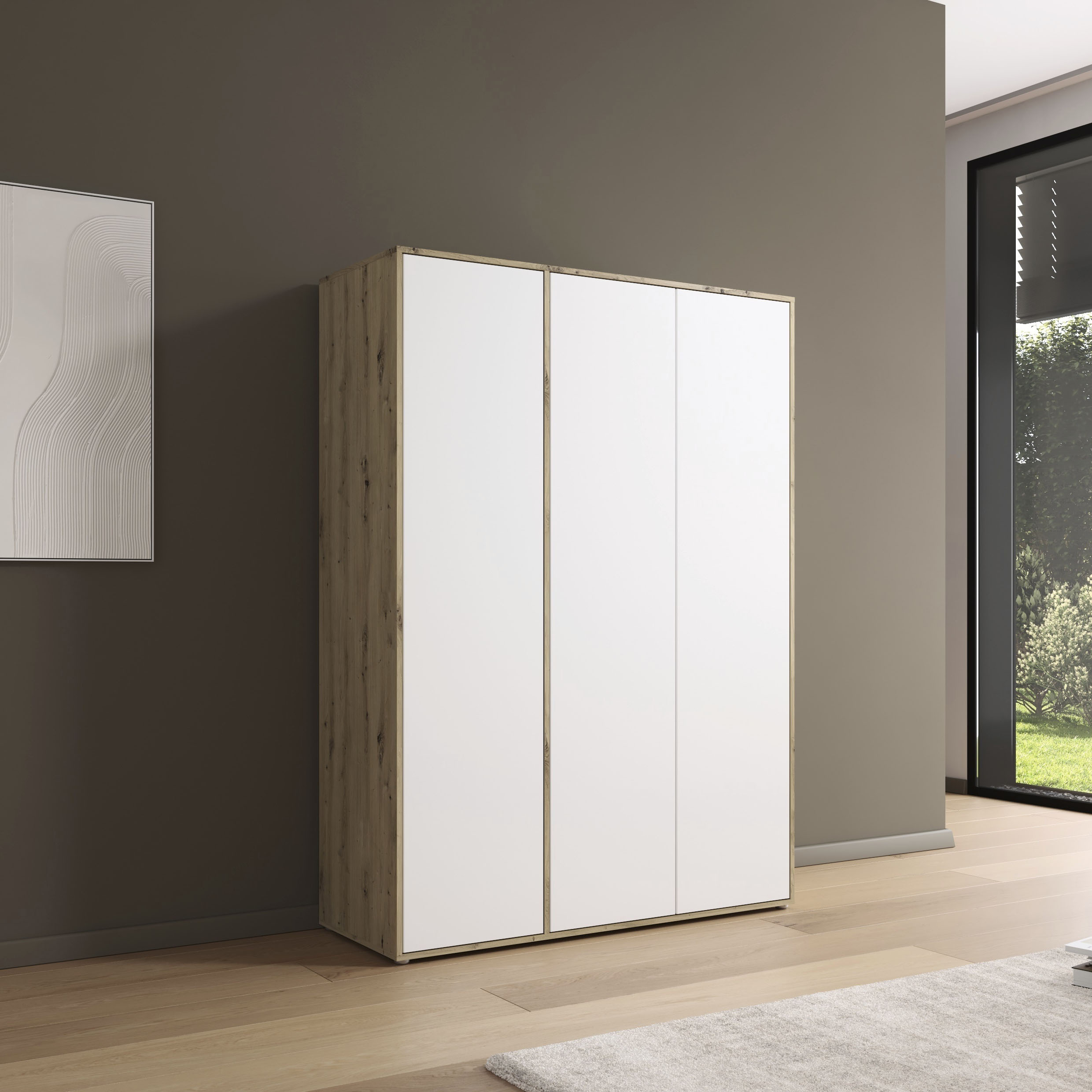 rauch Drehtürenschrank "Kleiderschrank Schrank Garderobe Wäscheschrank NABILA viel Stauraum" in 3 verschiedenen Ausstattungen BASIC/CLASSIC/PREMIUM, in 2 Breiten mit Push-to-Open Funktion TOPSELLER MADE IN GERMANY
