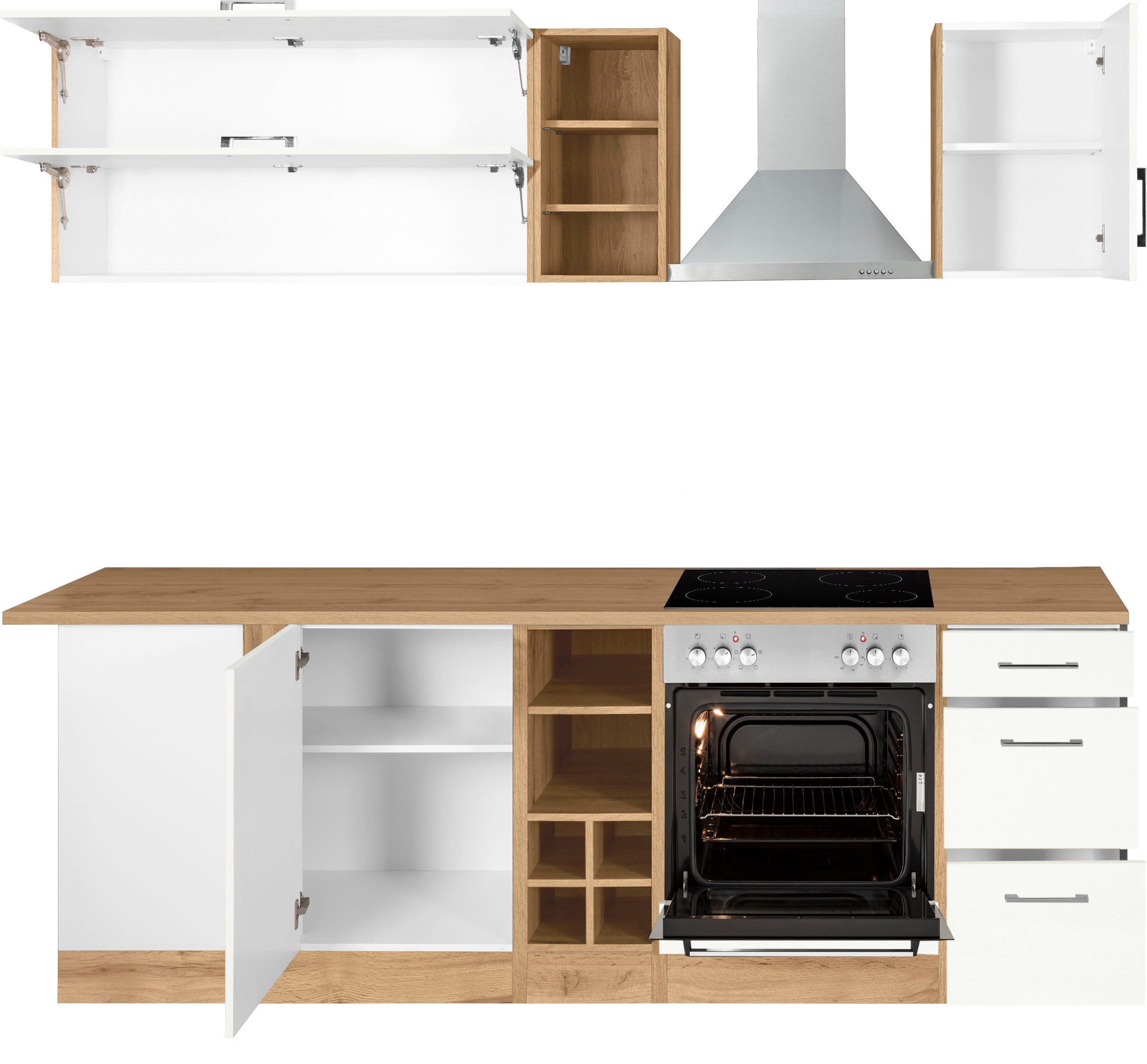 KOCHSTATION Winkelküche »KS-Colmar«, mit E-Geräten, Stellbreite 210/240 cm