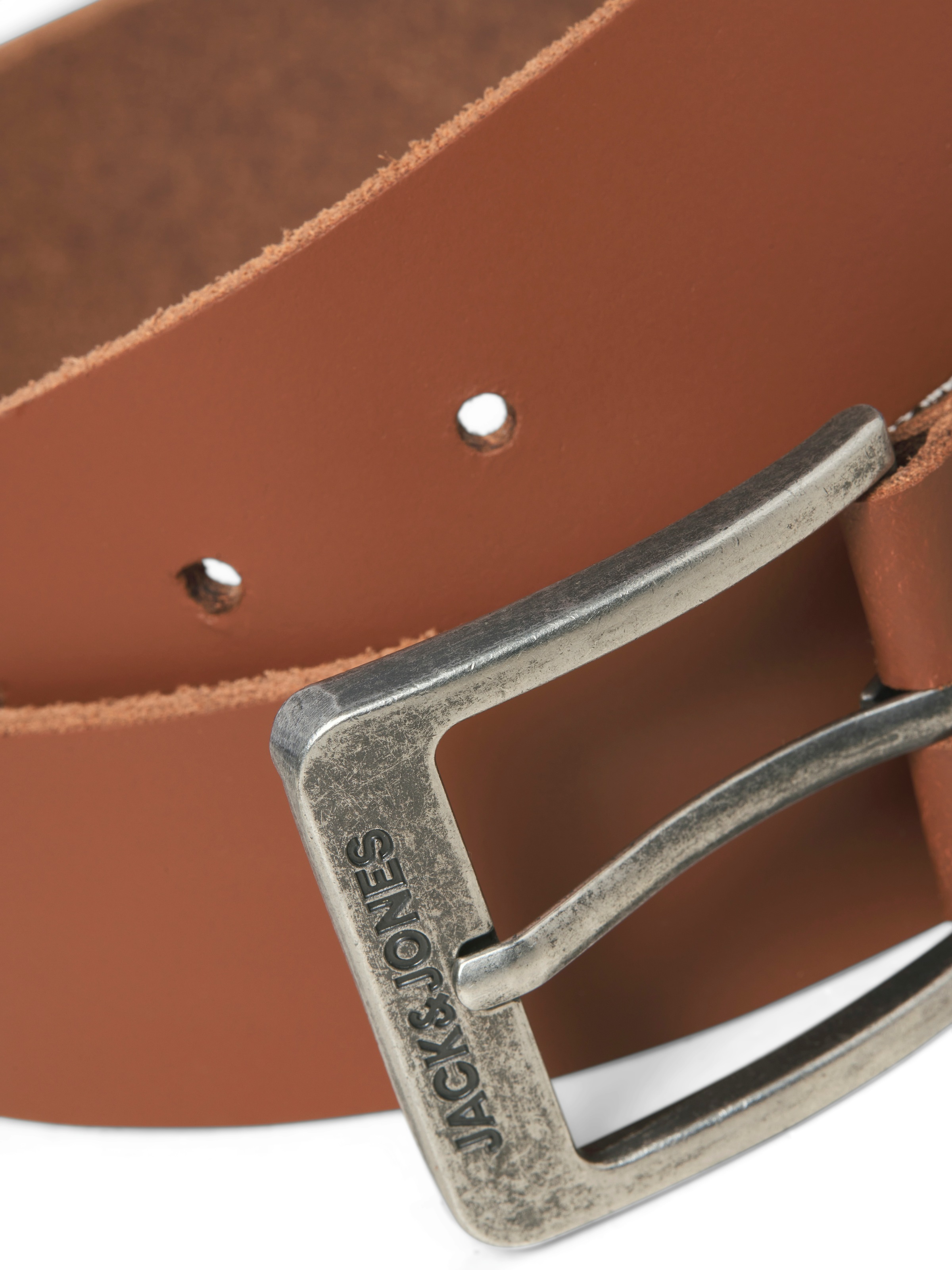 Thumbnail - Jack & Jones Ledergürtel "JACBRAGA LEATHER BELT SN" mit silberner Schließe