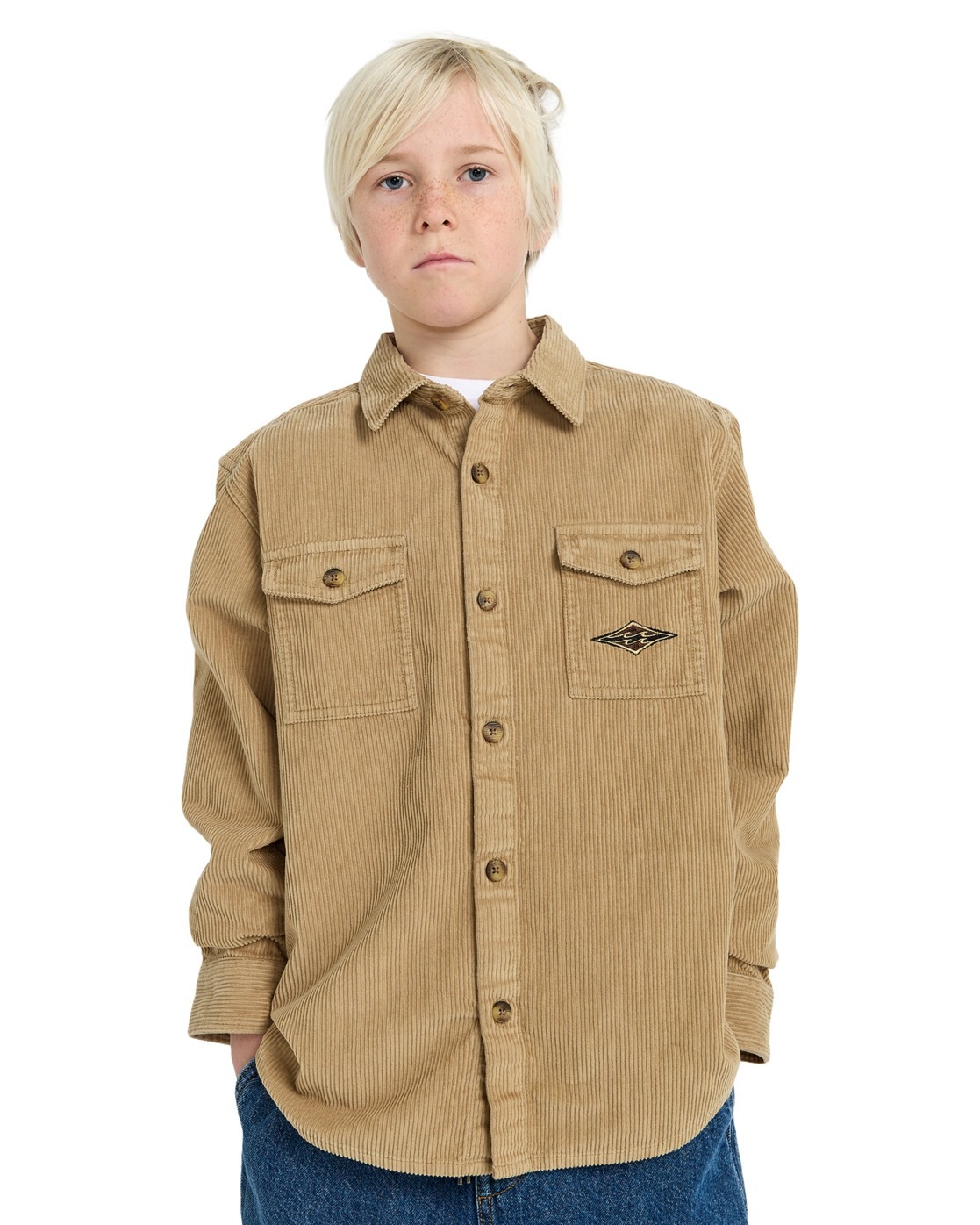 BILLABONG Kinder Langarmhemd "Bong Days"khaki, Gr. S, 100% Baumwolle, Hemden