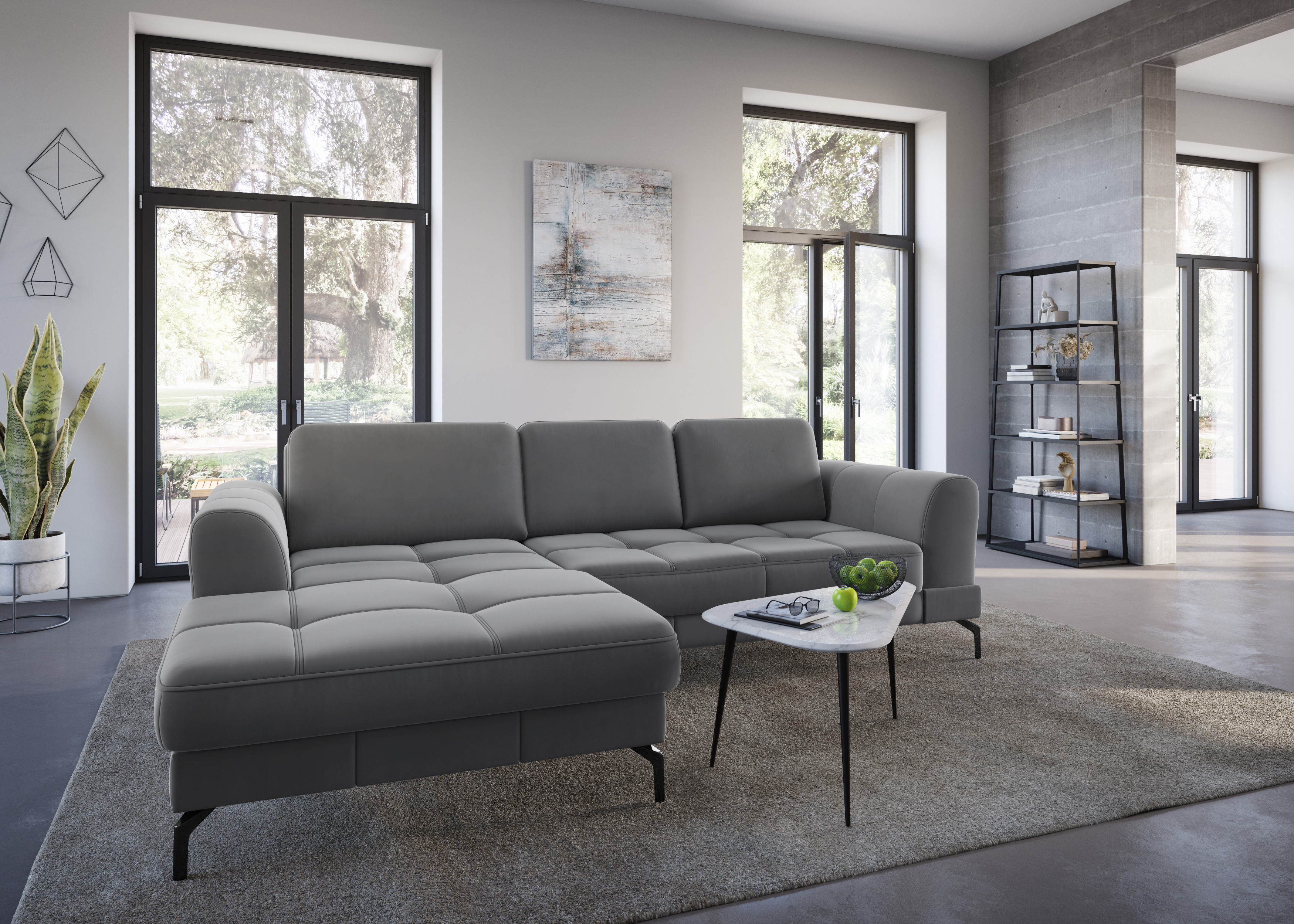 sit&more Ecksofa "Bendigo L-Form" inklusive Sitztiefenverstellung, Bodenfreiheit 15 cm, 2 Fußfarben