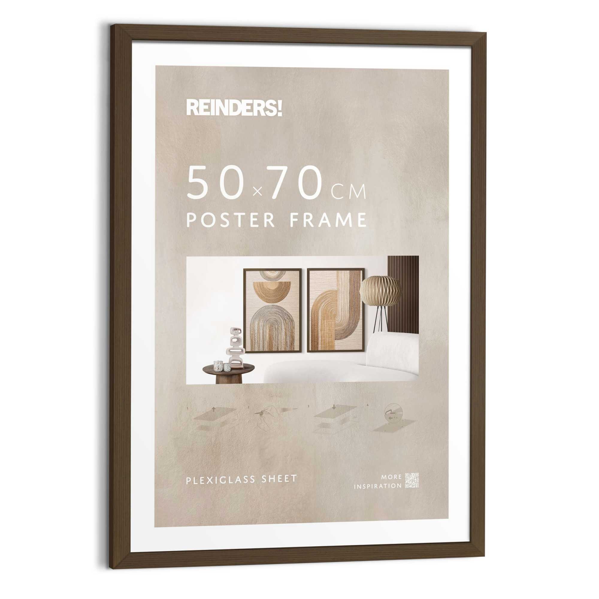 Reinders! Bilderrahmen »Poster 50x70 nussbaum« 1 Stk. tlg. Wohnzimmer - Nussbaum - MDF - Kein Thema - 53,5x73,5 cm