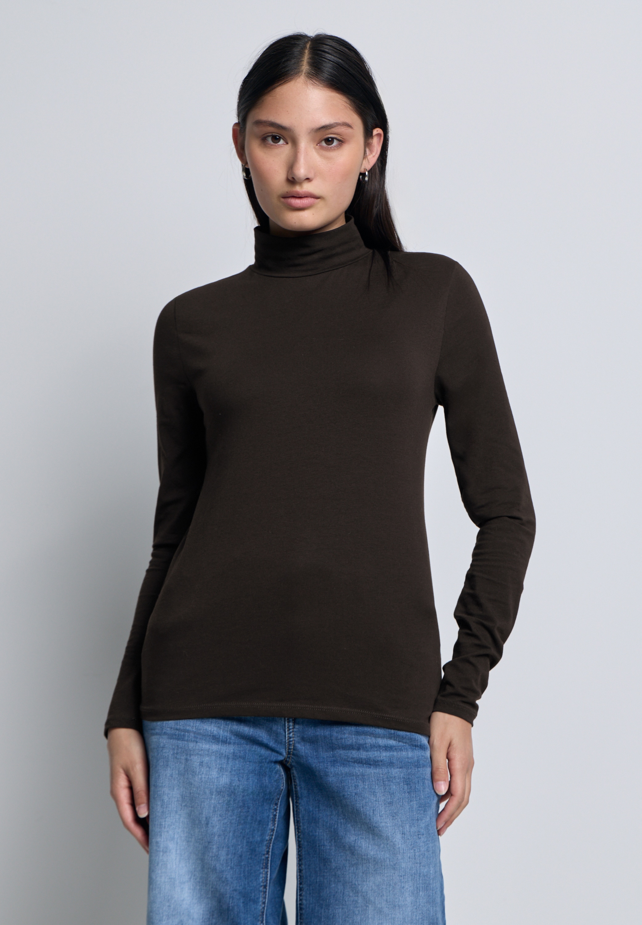 STREET ONE STUDIO Langarmshirt, aus Baumwolle mit Stretchante günstig online kaufen