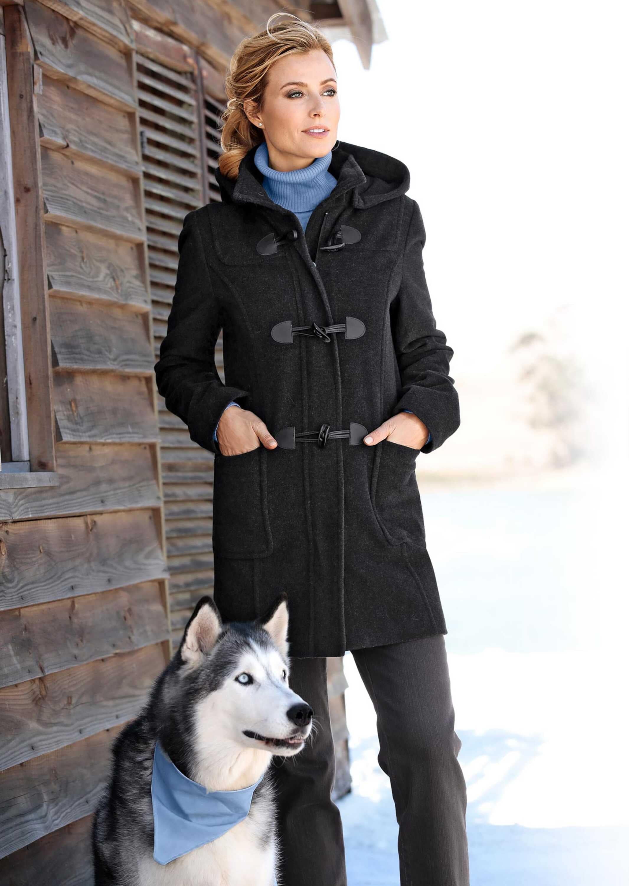 GOLDNER Langmantel »Kurzgröße Woll-Dufflecoat mit Kaschmirwolle«