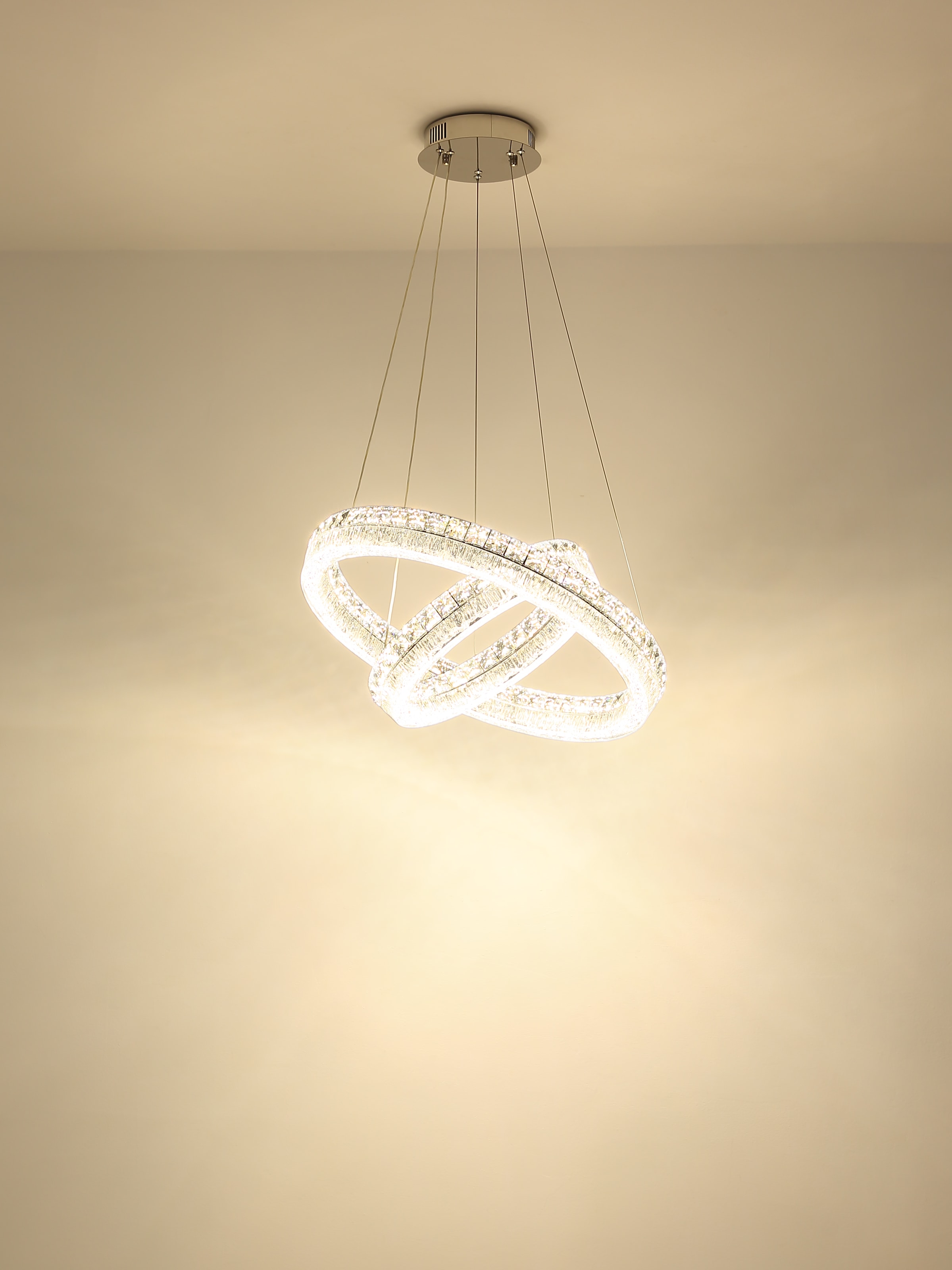 GLOBO LIGHTING Hängeleuchte »LAUREL« LED-Modul 1 Stk. Verchromte Hängeleuchte mit Acryl und Glaskristallen, dimmbar, LED 24W