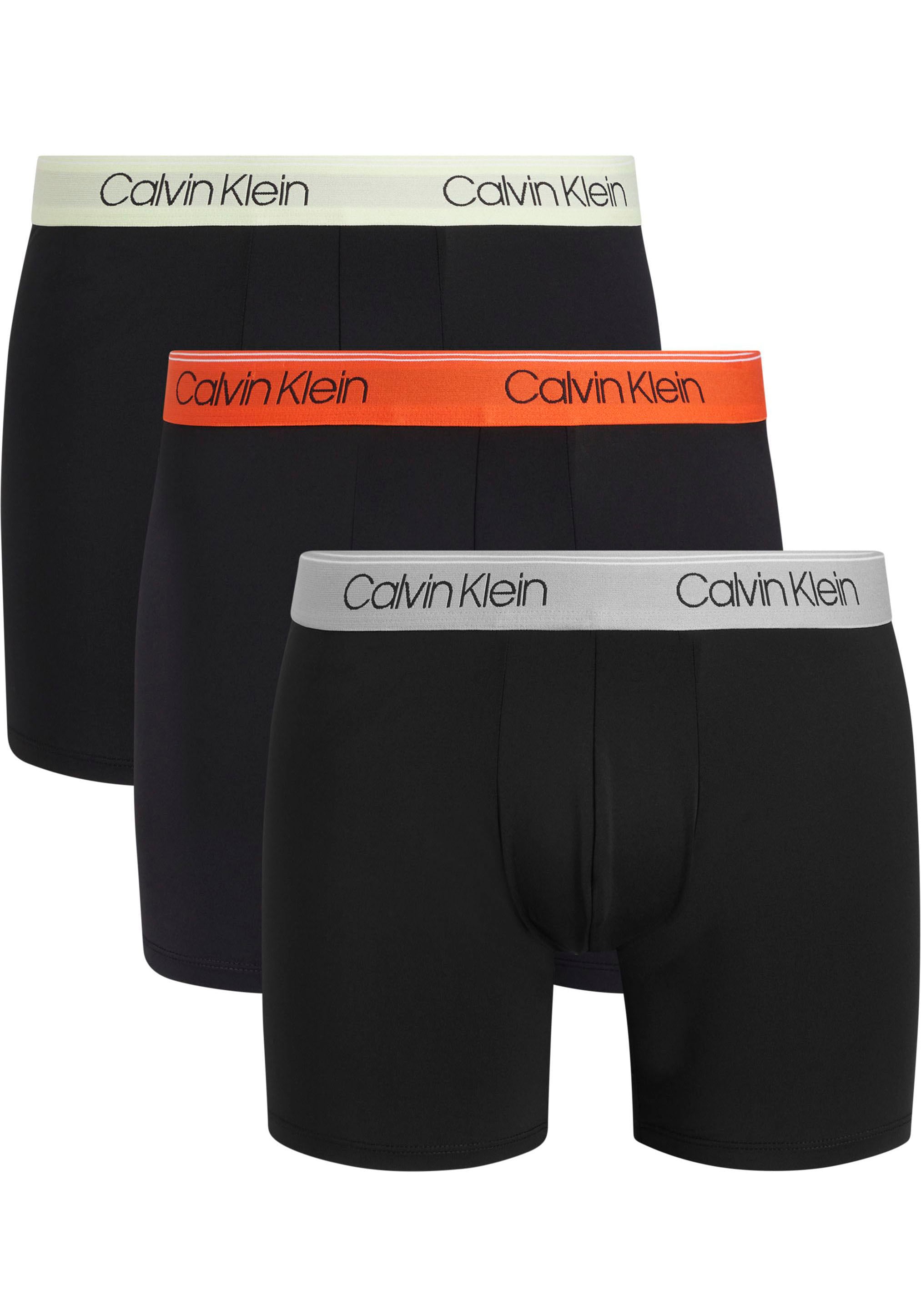 Calvin Klein 3-er Set Boxer Briefs Schwarz mit verschiedenfarbigen Webbund günstig online kaufen