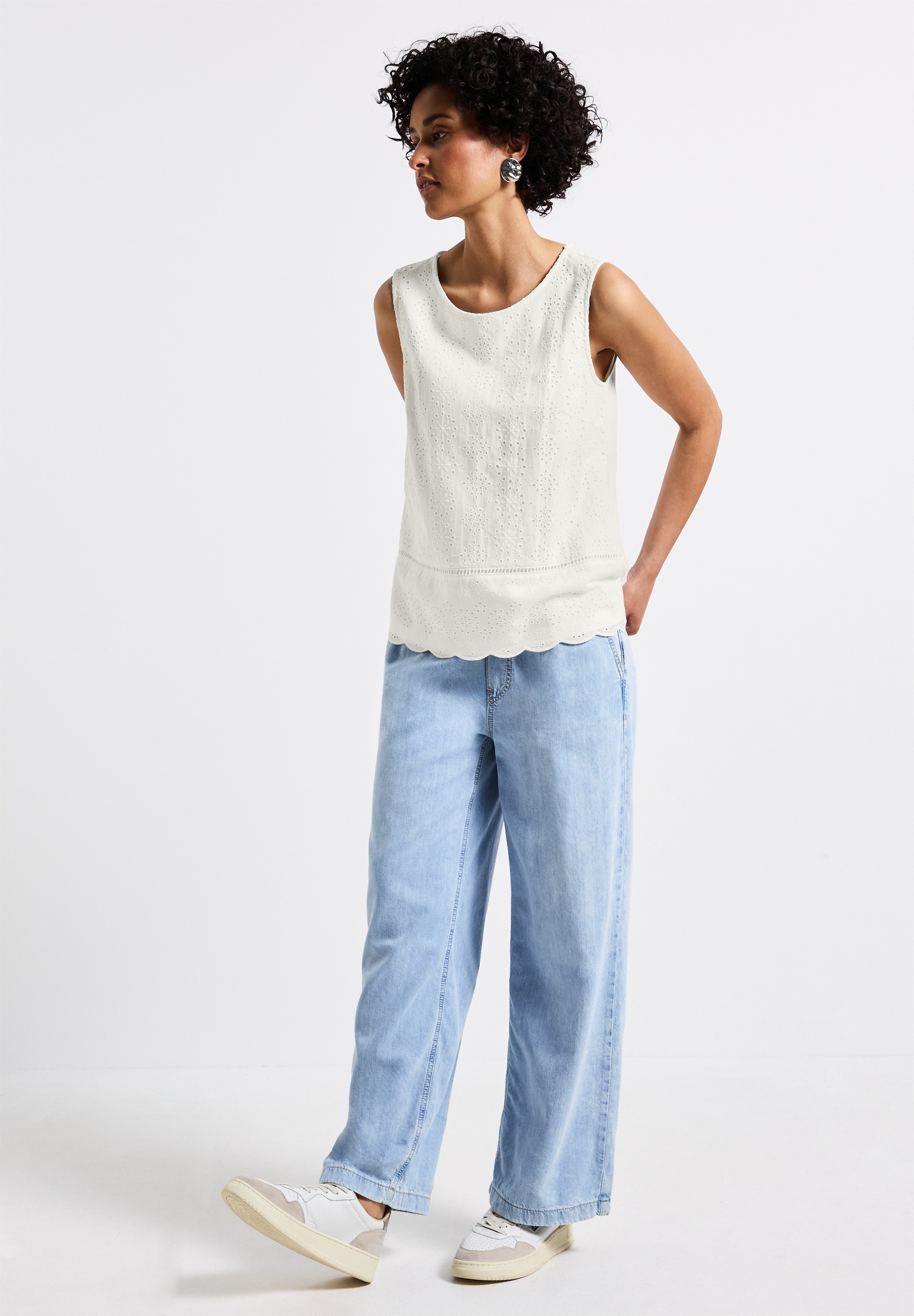 STREET ONE Rundhalsshirt, aus softem Materialmix