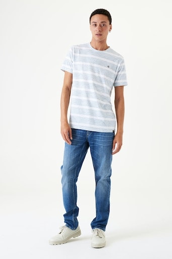 Garcia T-Shirt »AOP stripe«, (1 Brust kaufen der | Logoprägung ▷ an tlg.), BAUR